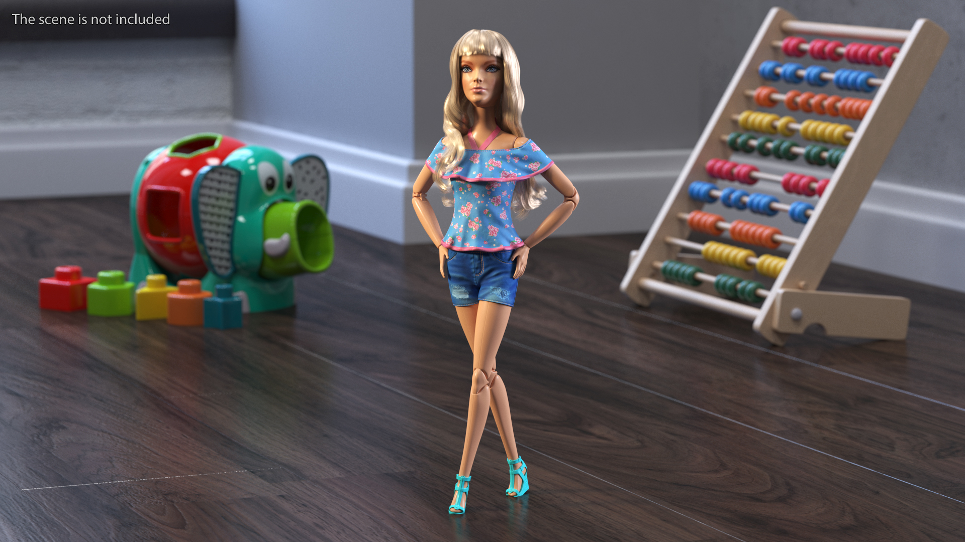 Barbie Doll Jeans Style Rigged for Maya 3D model