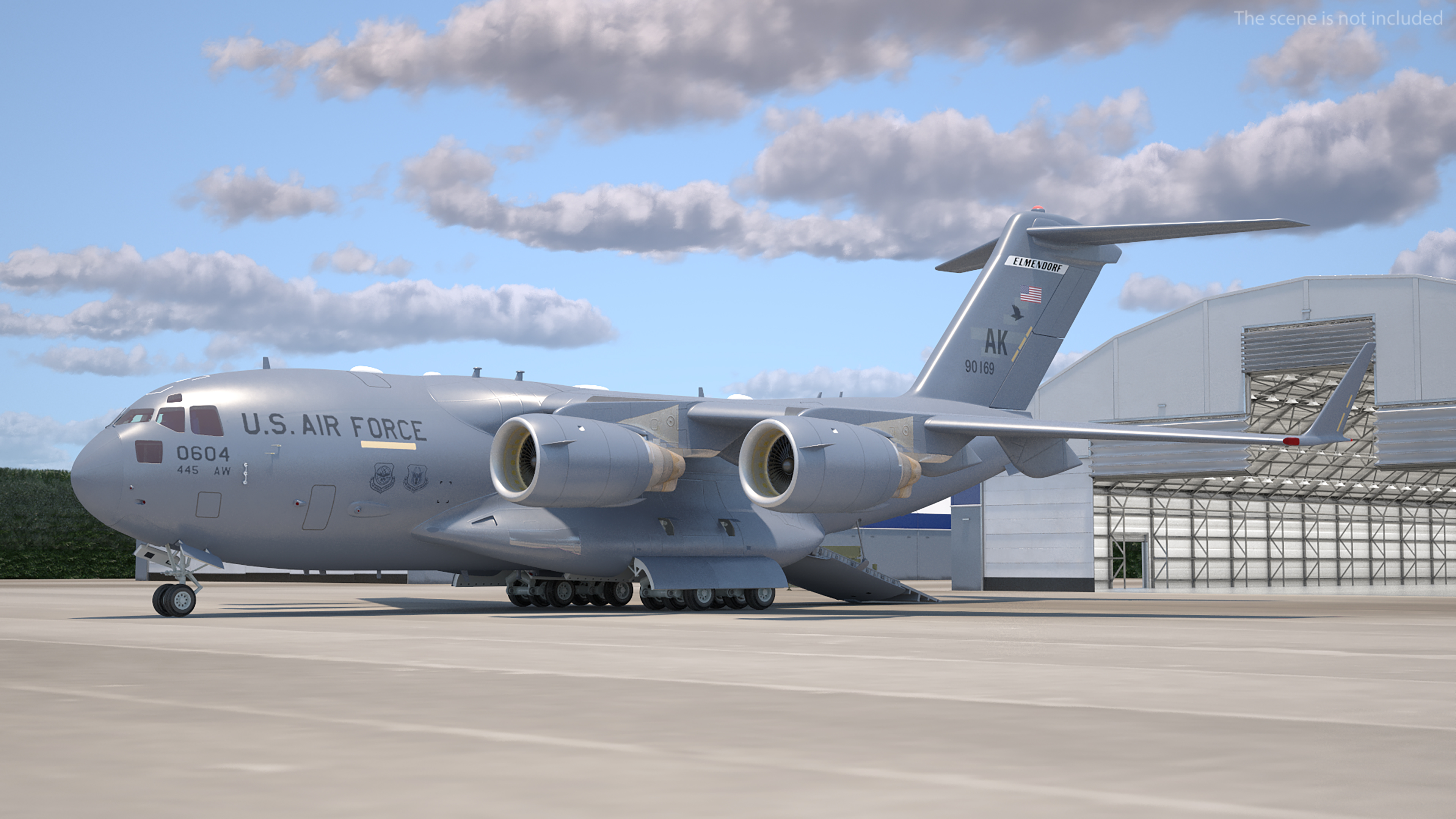3D model C 17 Globemaster III Tactical Transport Aircraft with M1A2 Abrams Tank