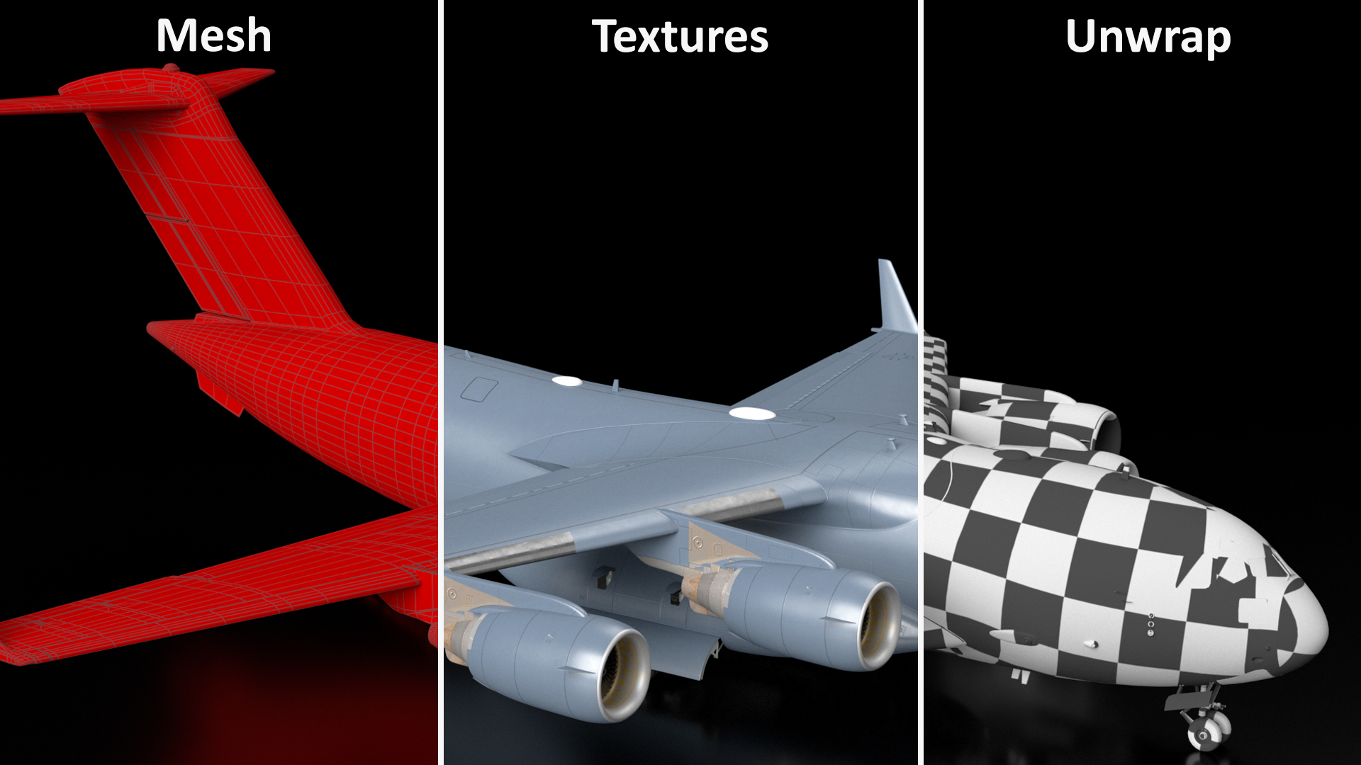 3D model C 17 Globemaster III Tactical Transport Aircraft with M1A2 Abrams Tank