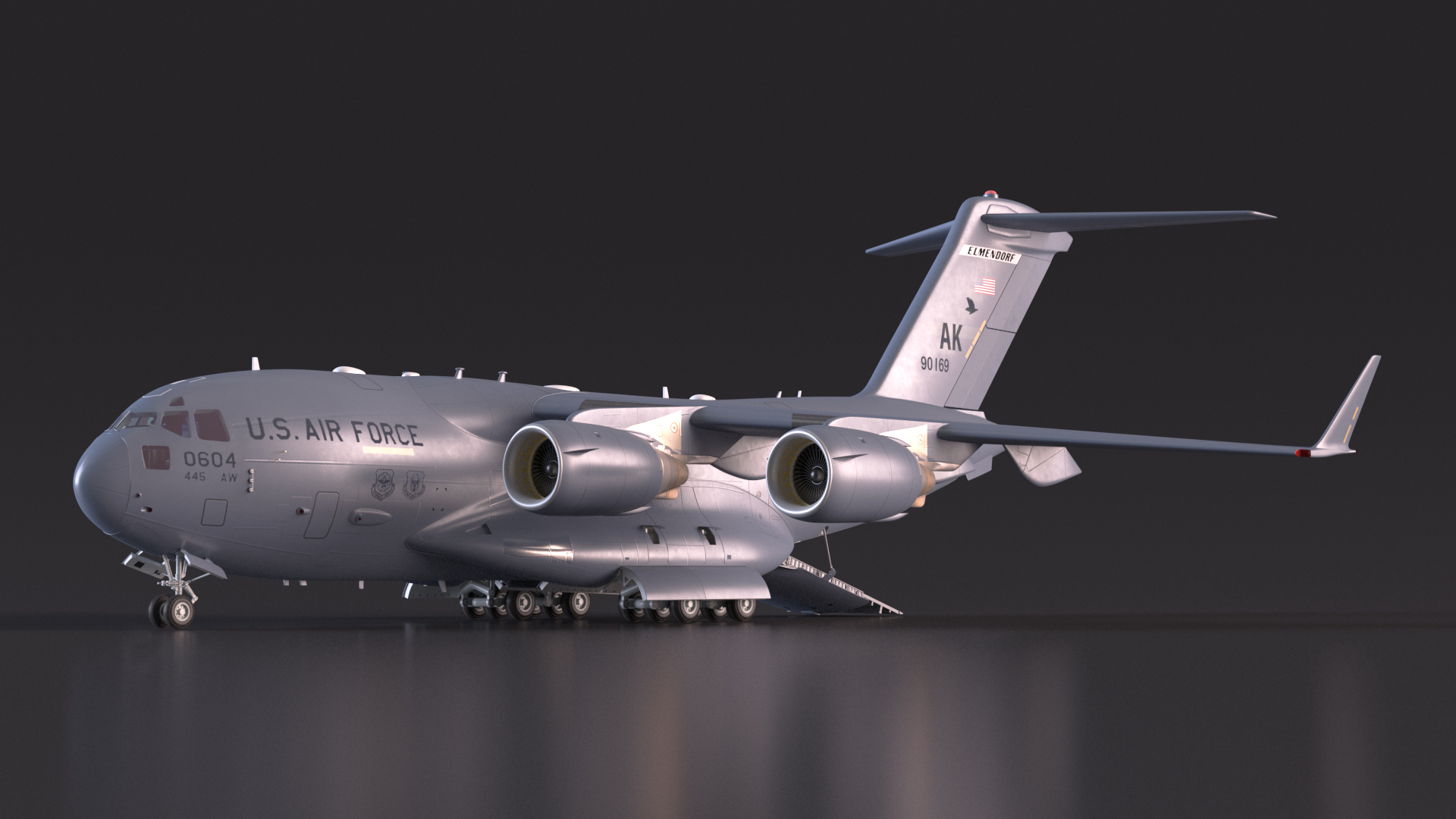 3D model C 17 Globemaster III Tactical Transport Aircraft with M1A2 Abrams Tank