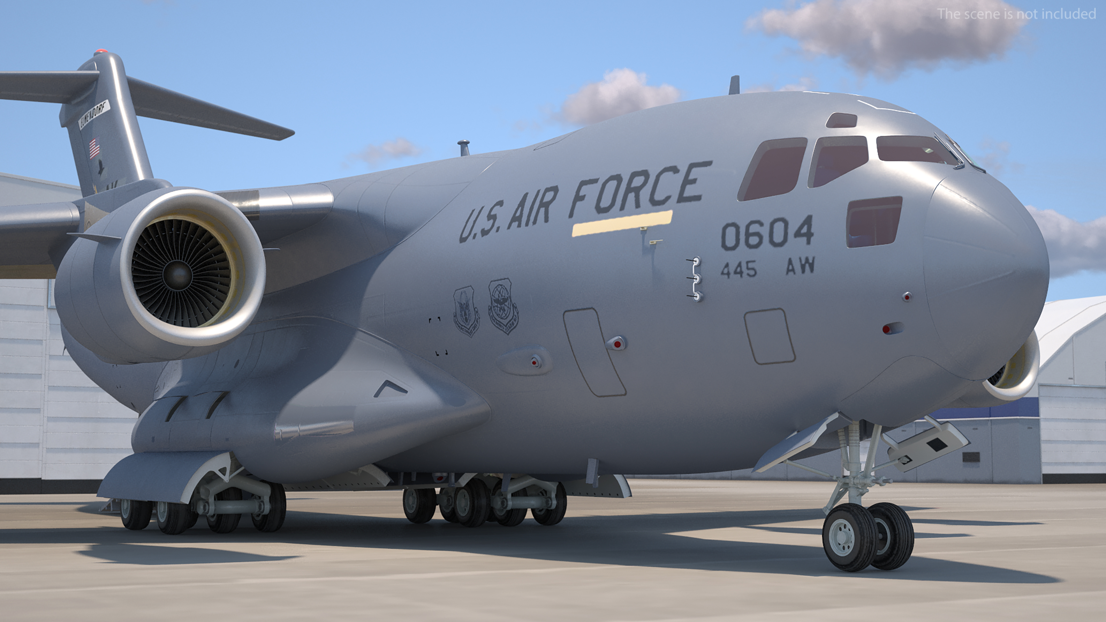 3D model C 17 Globemaster III Tactical Transport Aircraft with M1A2 Abrams Tank