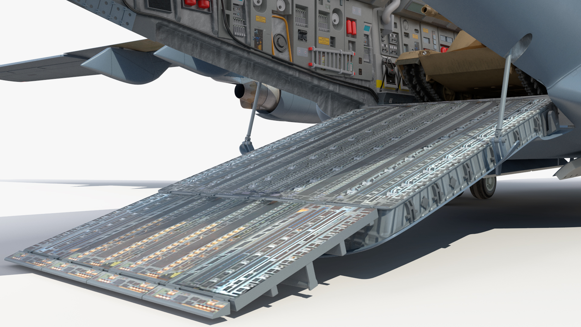 3D model C 17 Globemaster III Tactical Transport Aircraft with M1A2 Abrams Tank