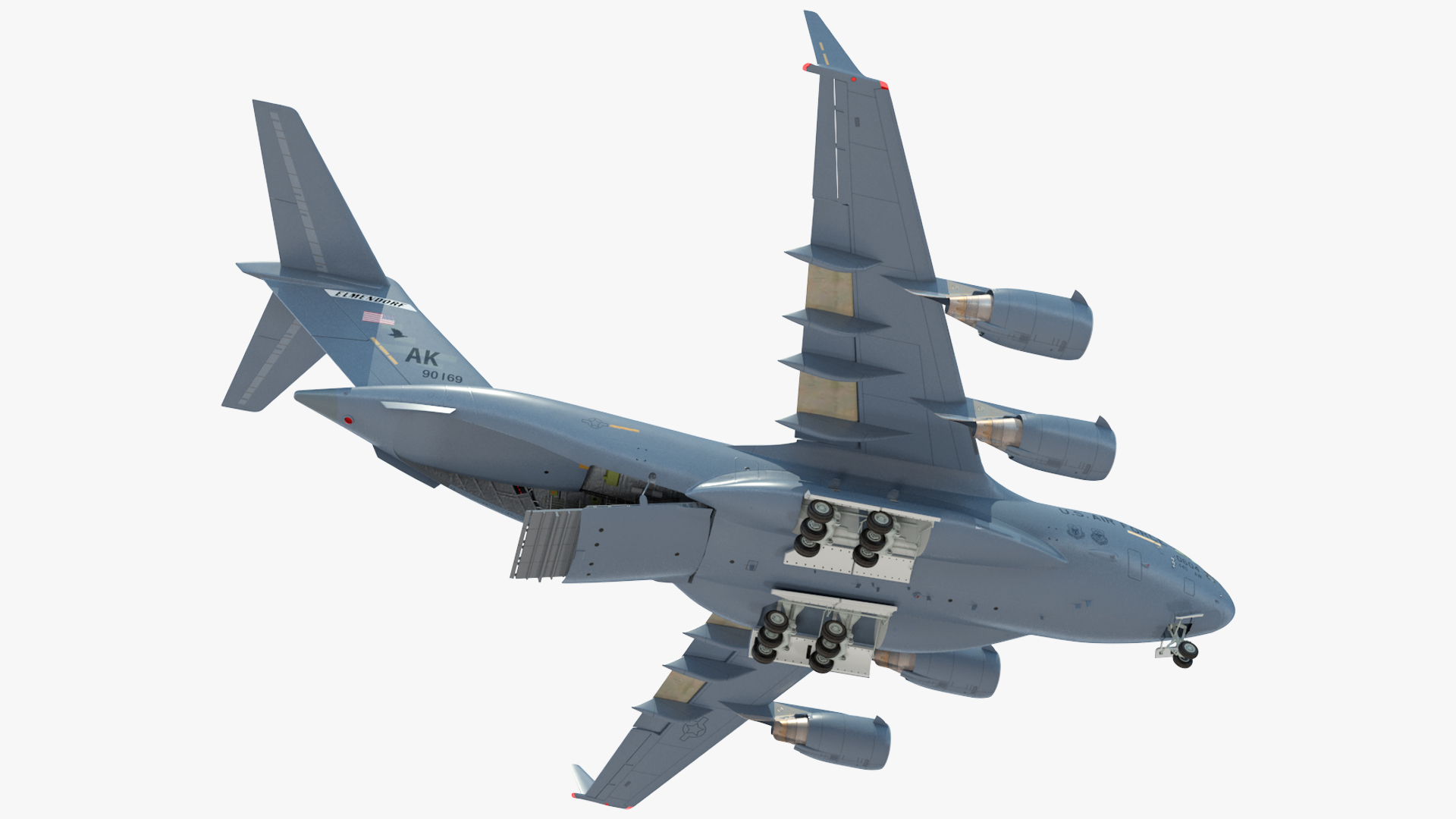 3D model C 17 Globemaster III Tactical Transport Aircraft with M1A2 Abrams Tank