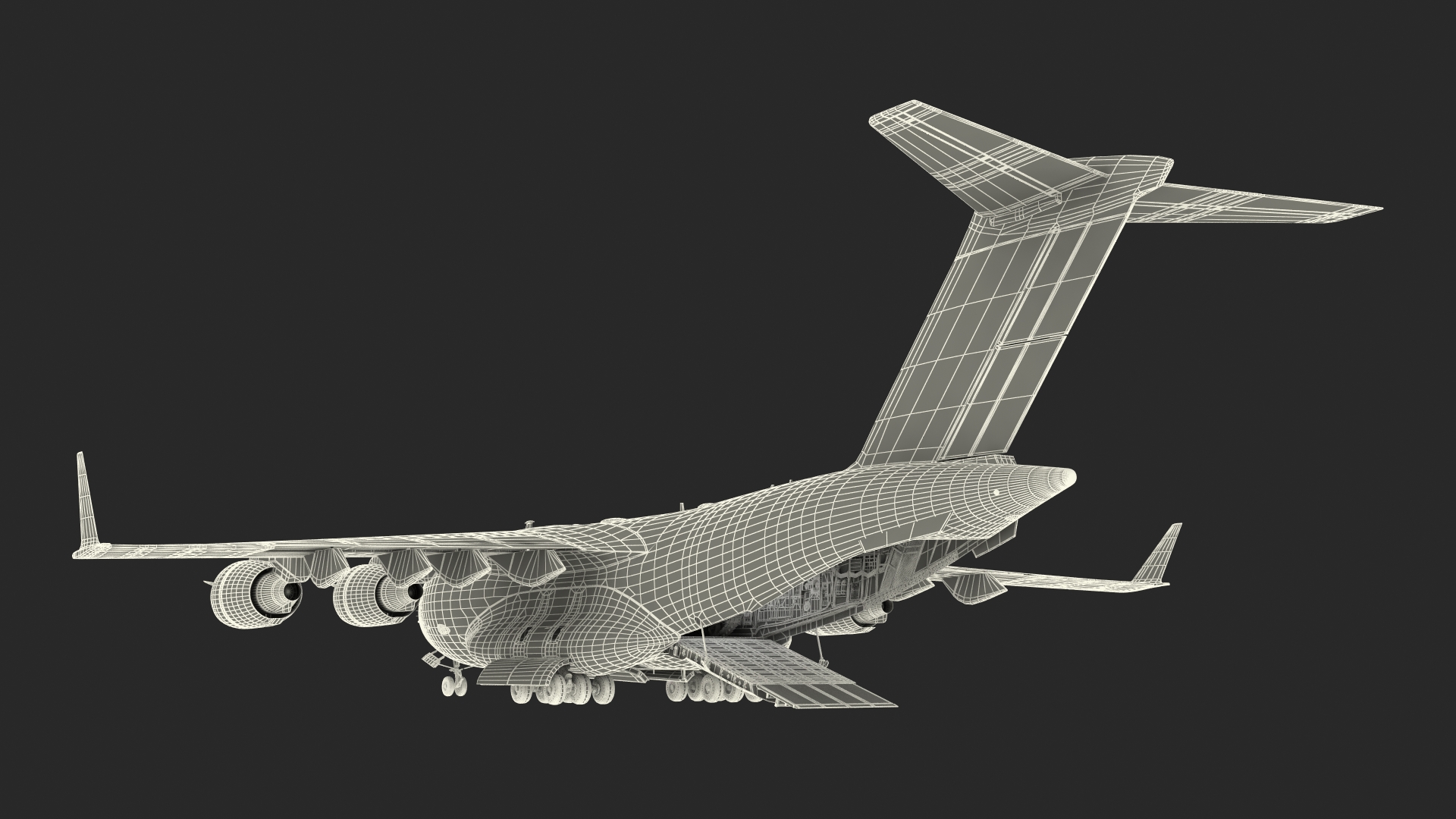 3D model C 17 Globemaster III Tactical Transport Aircraft with M1A2 Abrams Tank