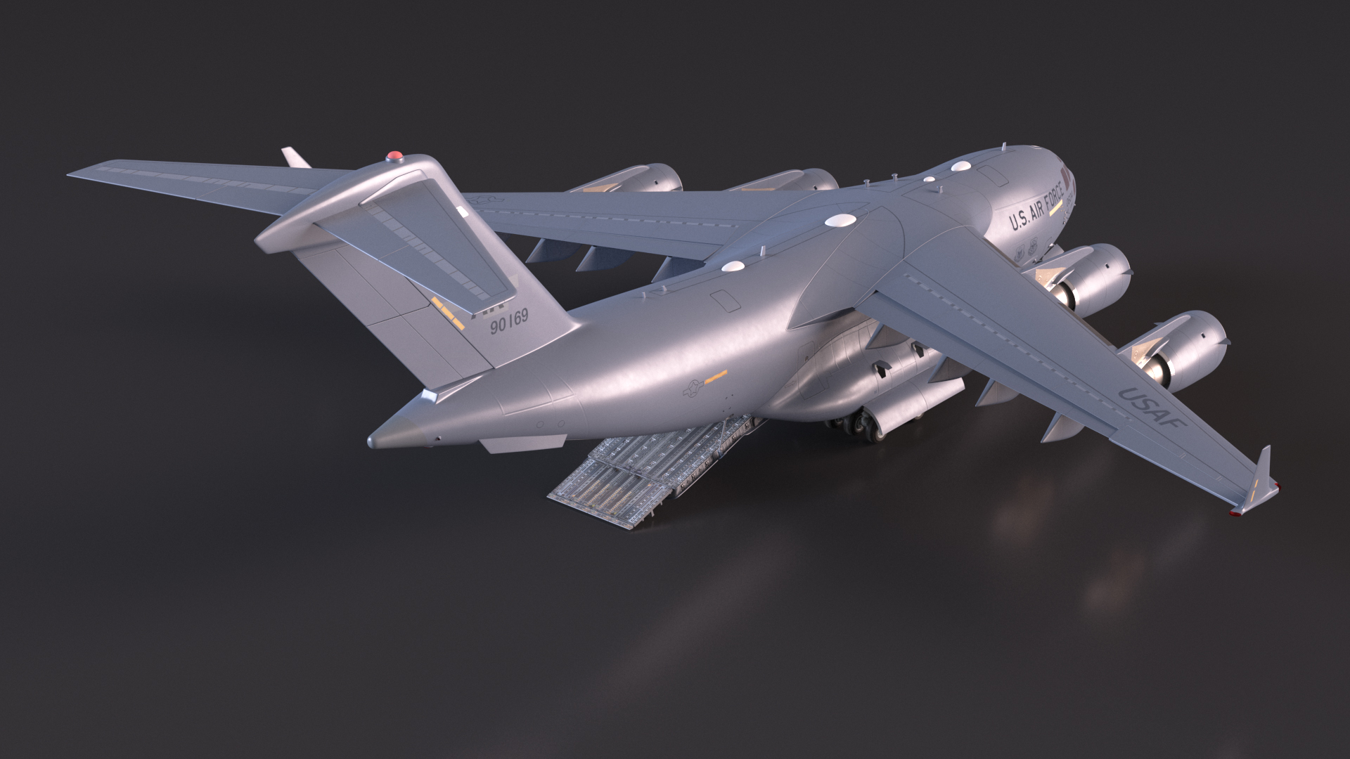 3D model C 17 Globemaster III Tactical Transport Aircraft with M1A2 Abrams Tank