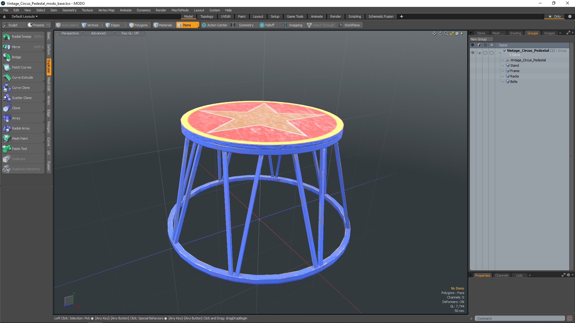 3D Vintage Circus Pedestal model