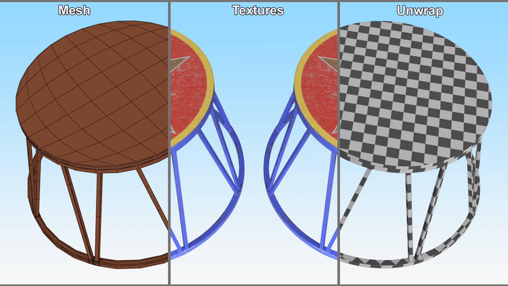 3D Vintage Circus Pedestal model