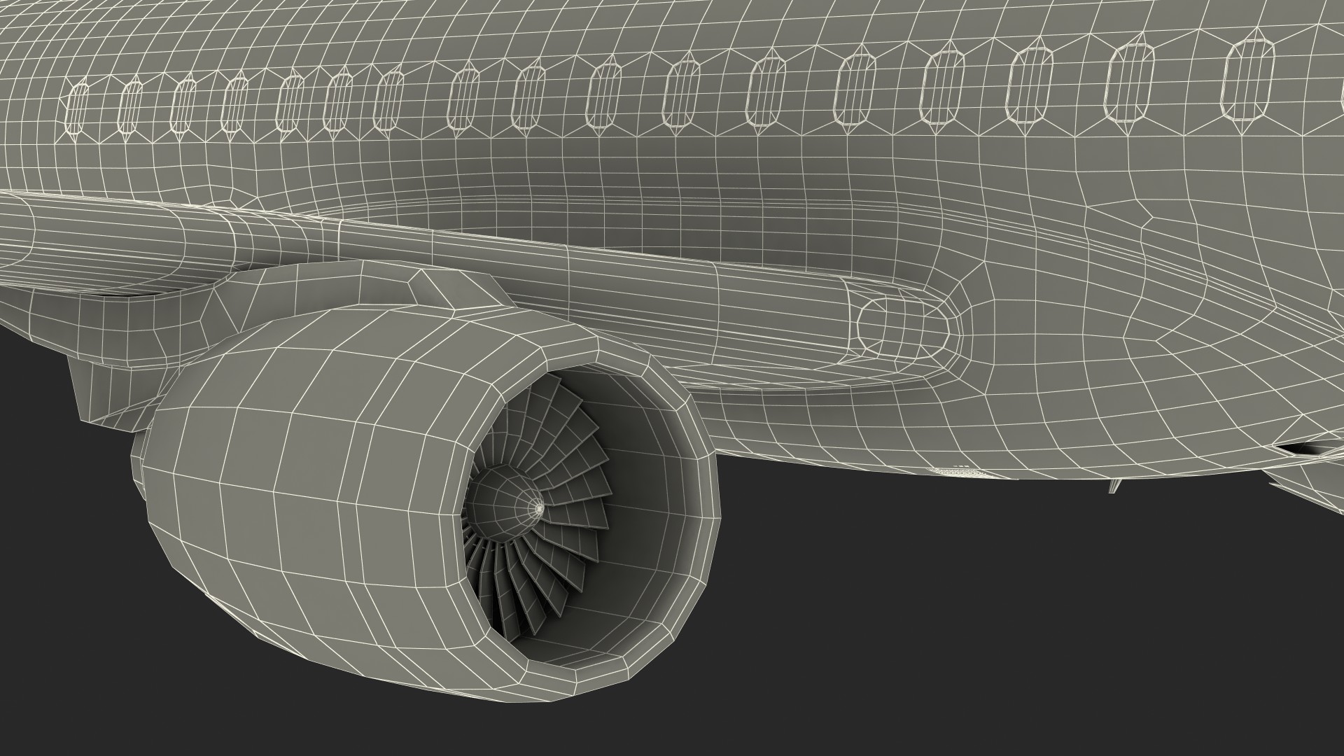 3D Mitsubishi SpaceJet M90 Retracted Landing Gear