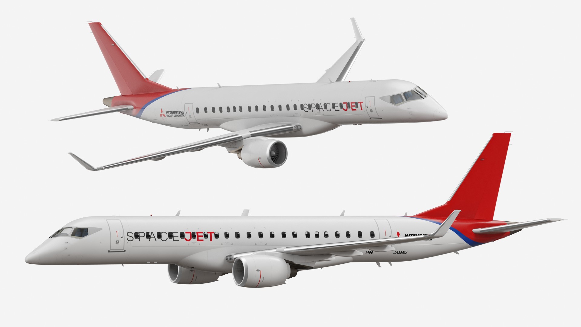 3D Mitsubishi SpaceJet M90 Retracted Landing Gear