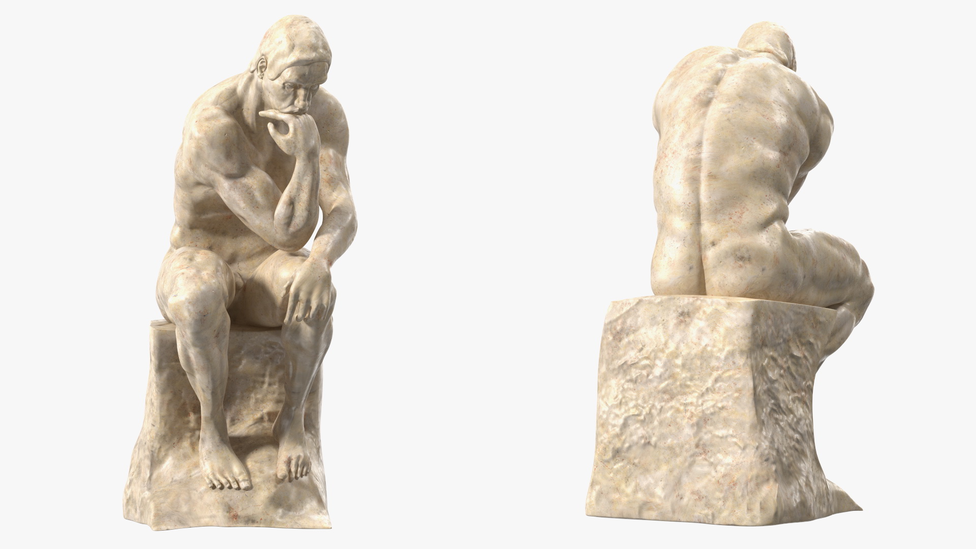 3D The Thinker Statue Marble for 3D Print model
