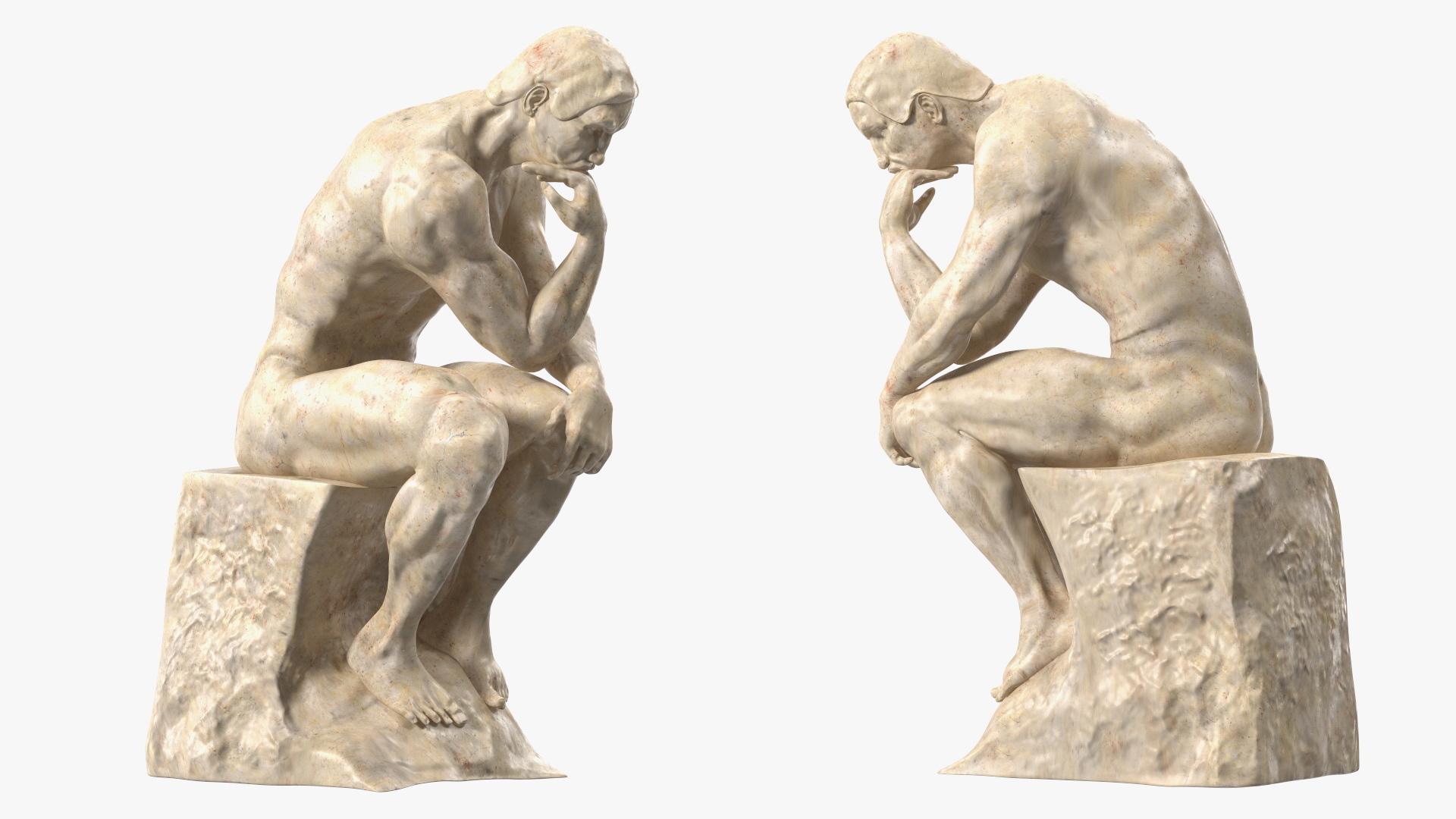 3D The Thinker Statue Marble for 3D Print model