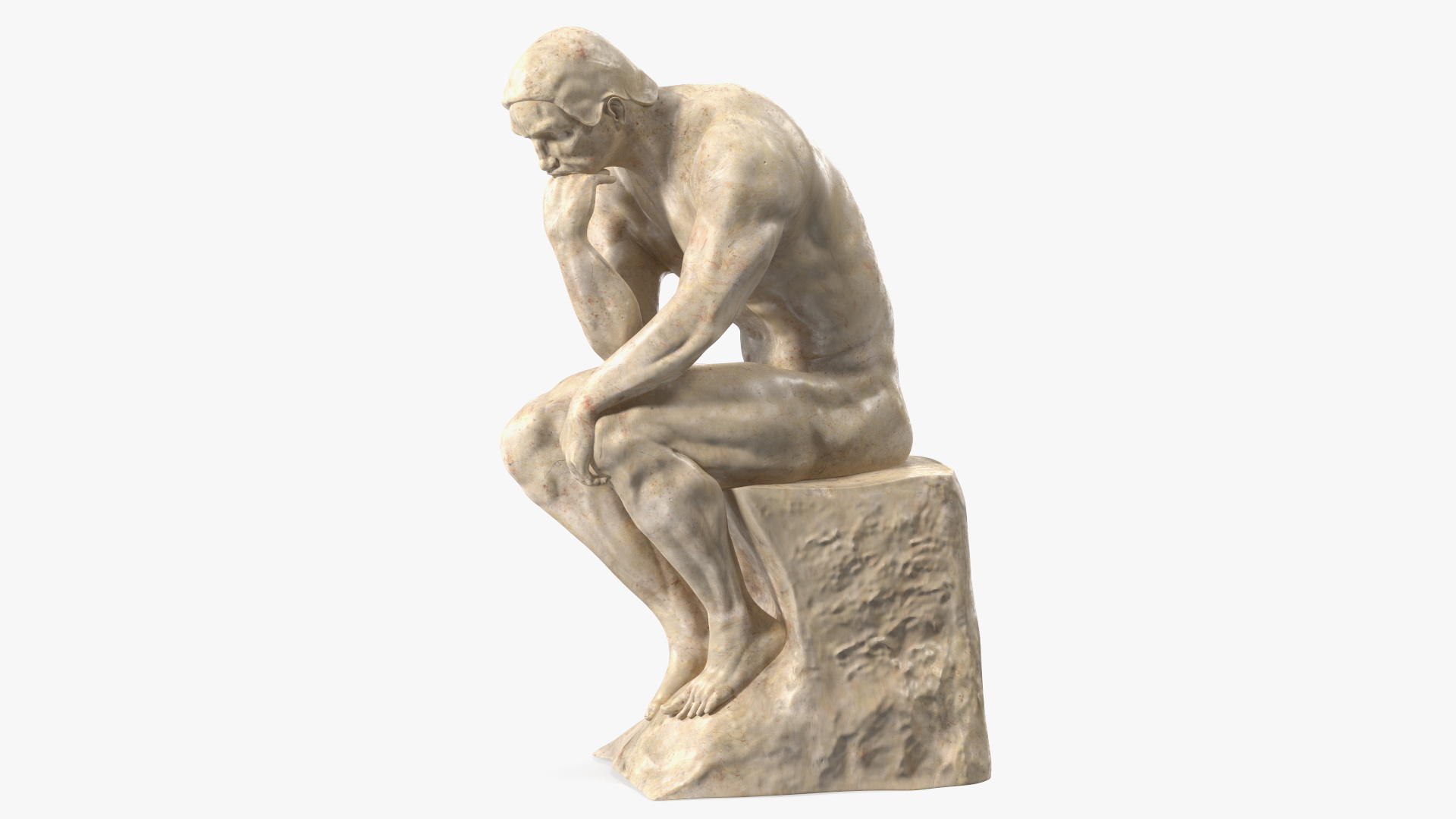 3D The Thinker Statue Marble for 3D Print model