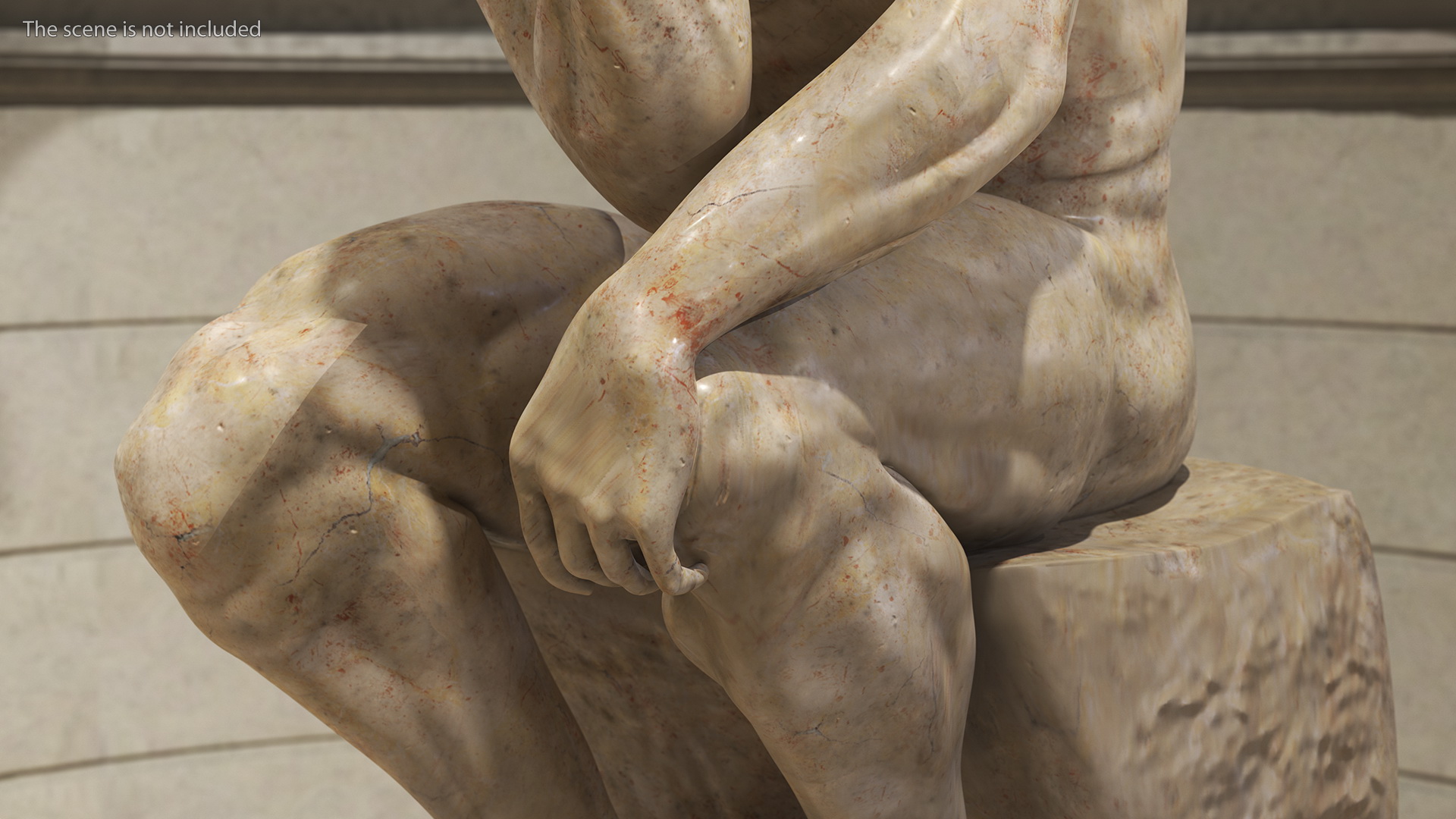 3D The Thinker Statue Marble for 3D Print model