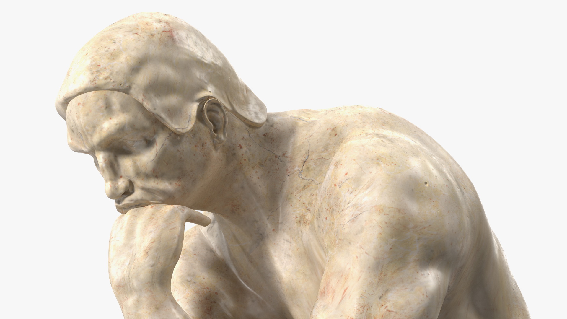 3D The Thinker Statue Marble for 3D Print model
