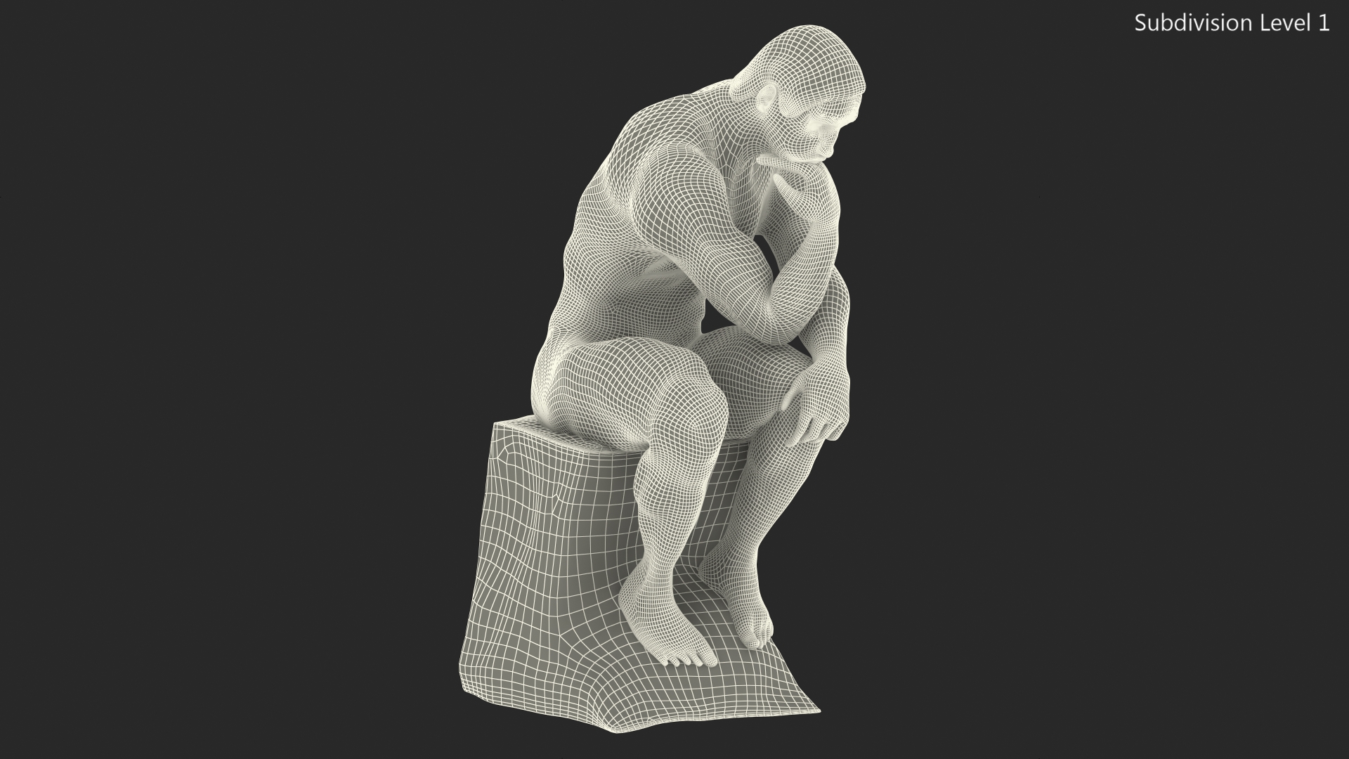 3D The Thinker Statue Marble for 3D Print model
