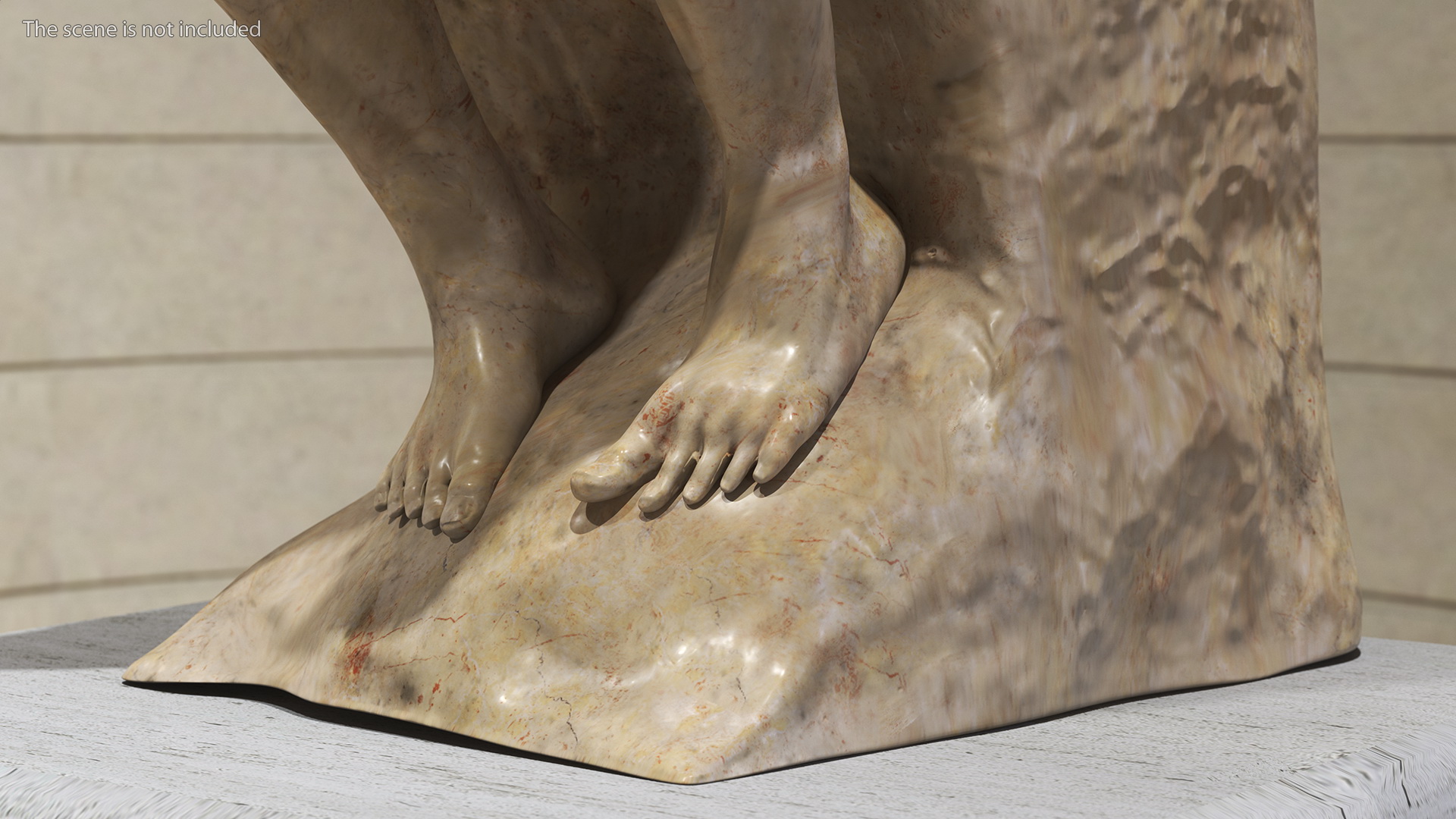 3D The Thinker Statue Marble for 3D Print model