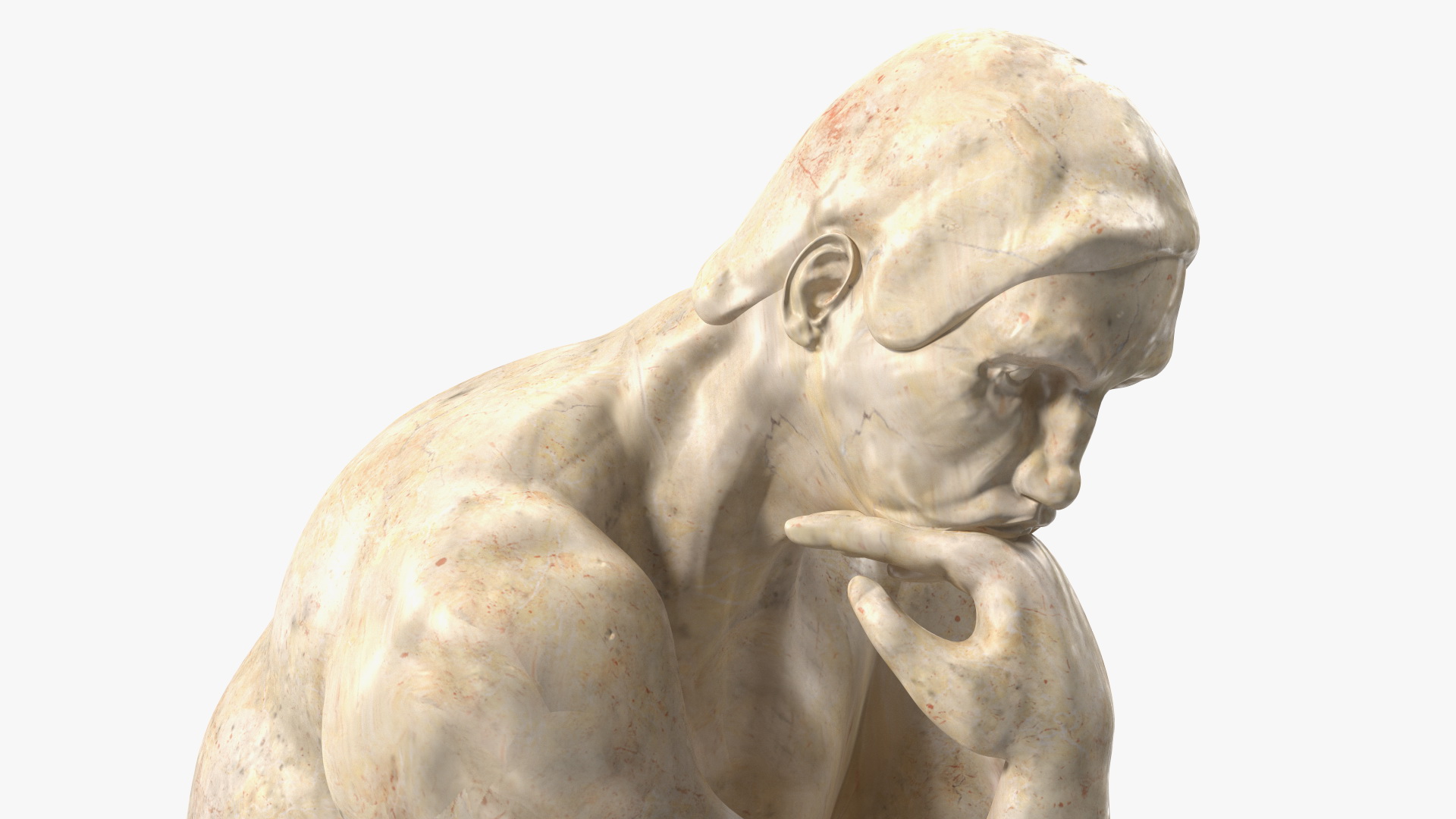 3D The Thinker Statue Marble for 3D Print model