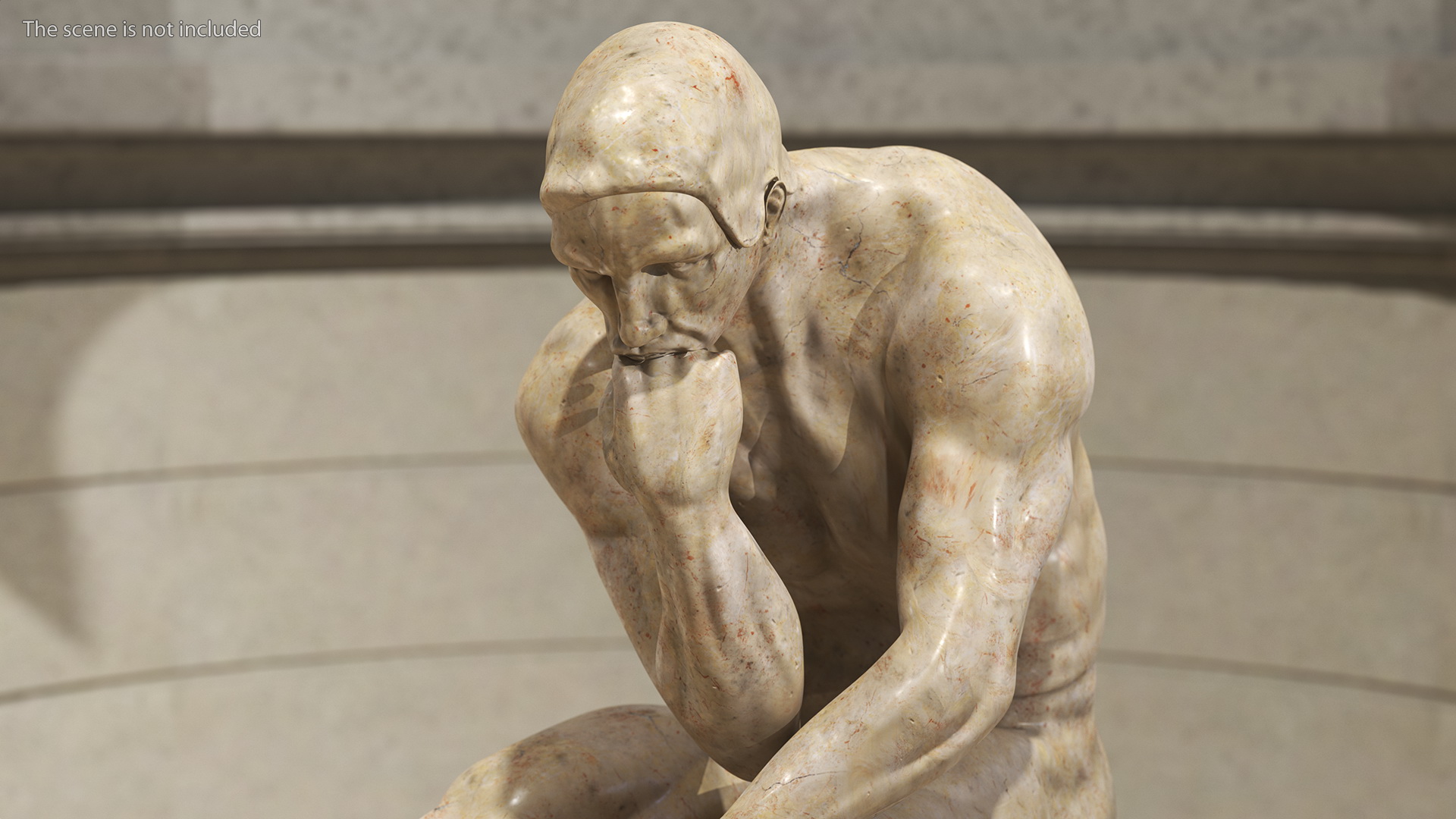 3D The Thinker Statue Marble for 3D Print model