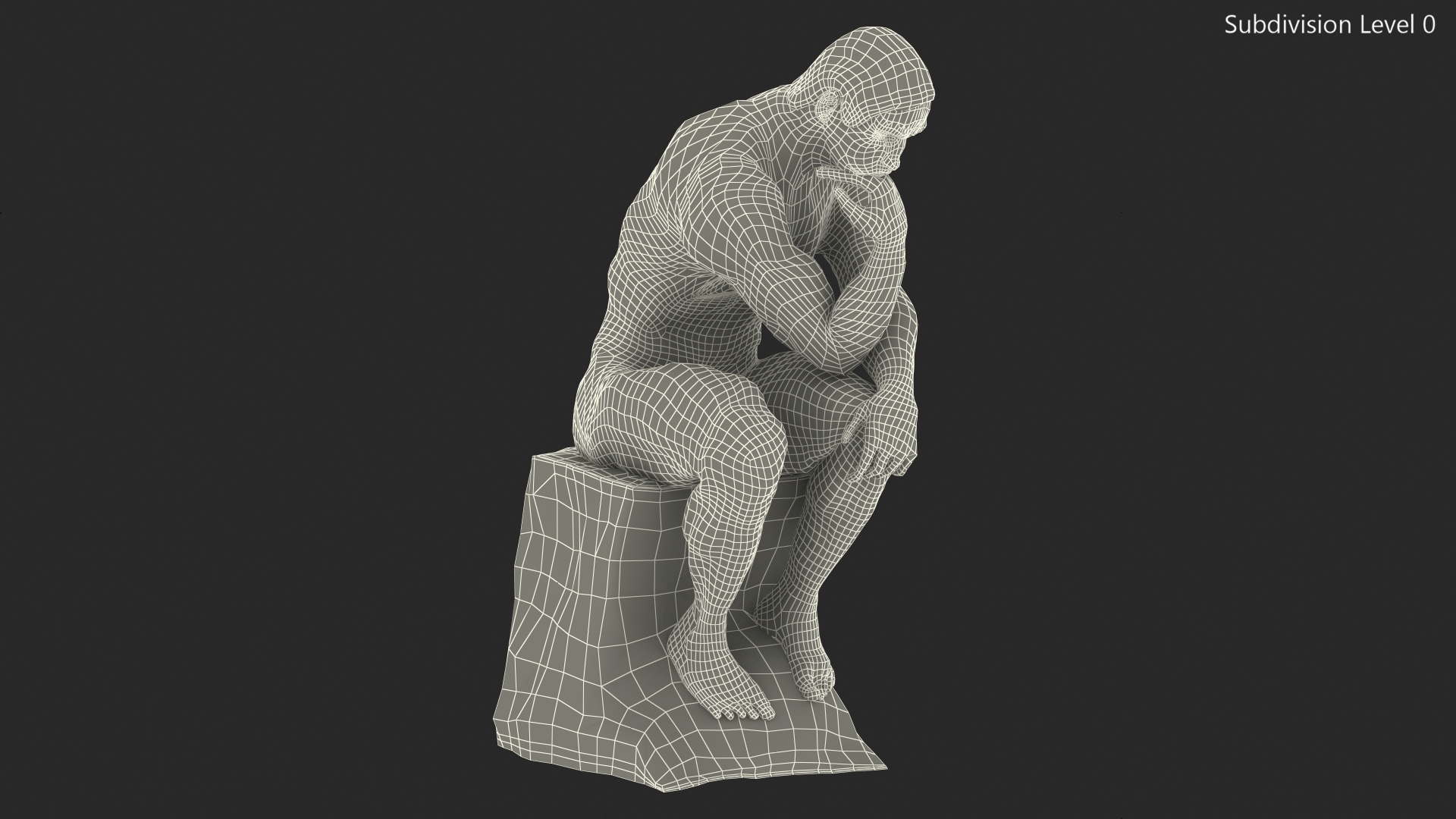 3D The Thinker Statue Marble for 3D Print model