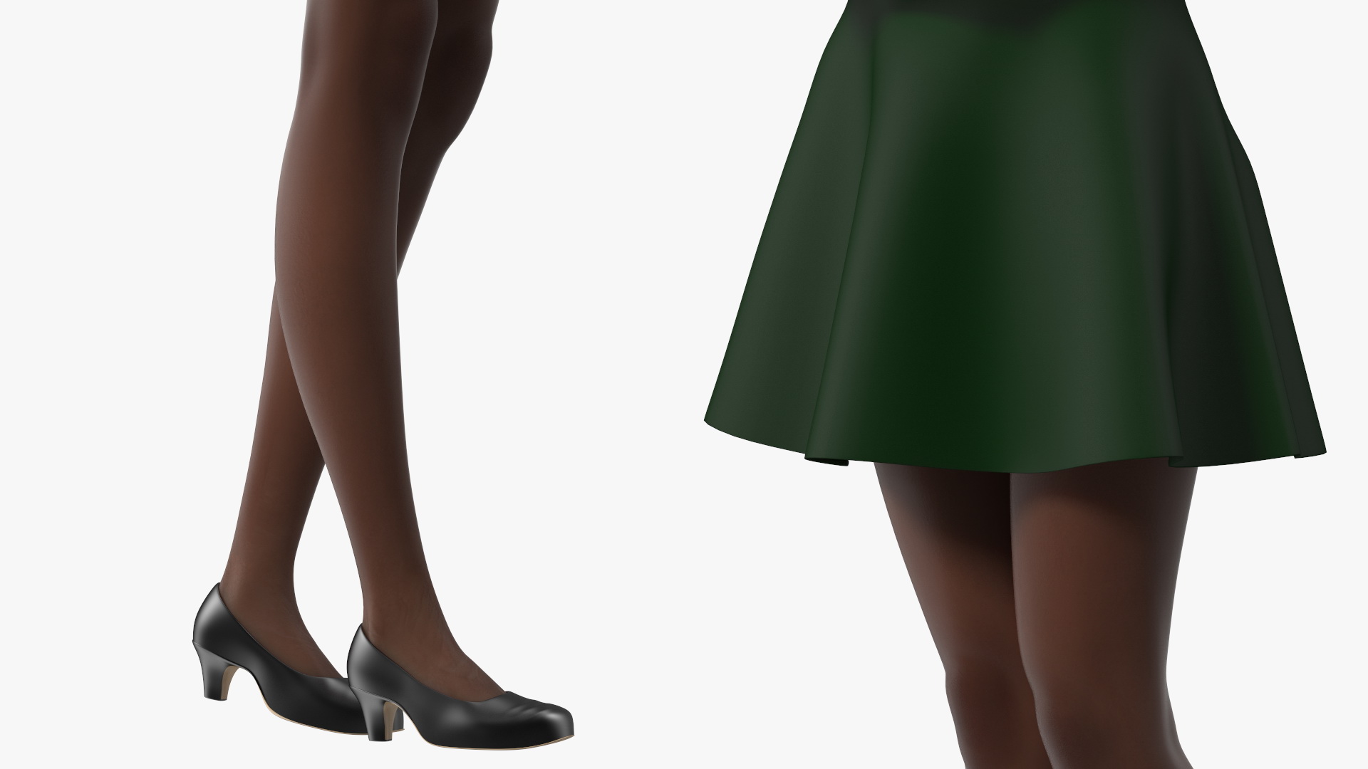 Black Young Woman Student Standing Pose 3D model