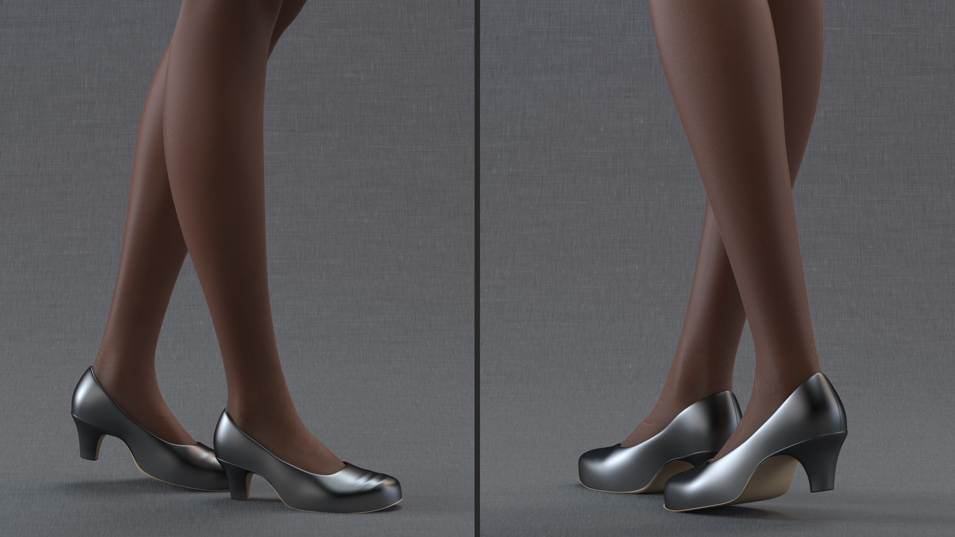Black Young Woman Student Standing Pose 3D model