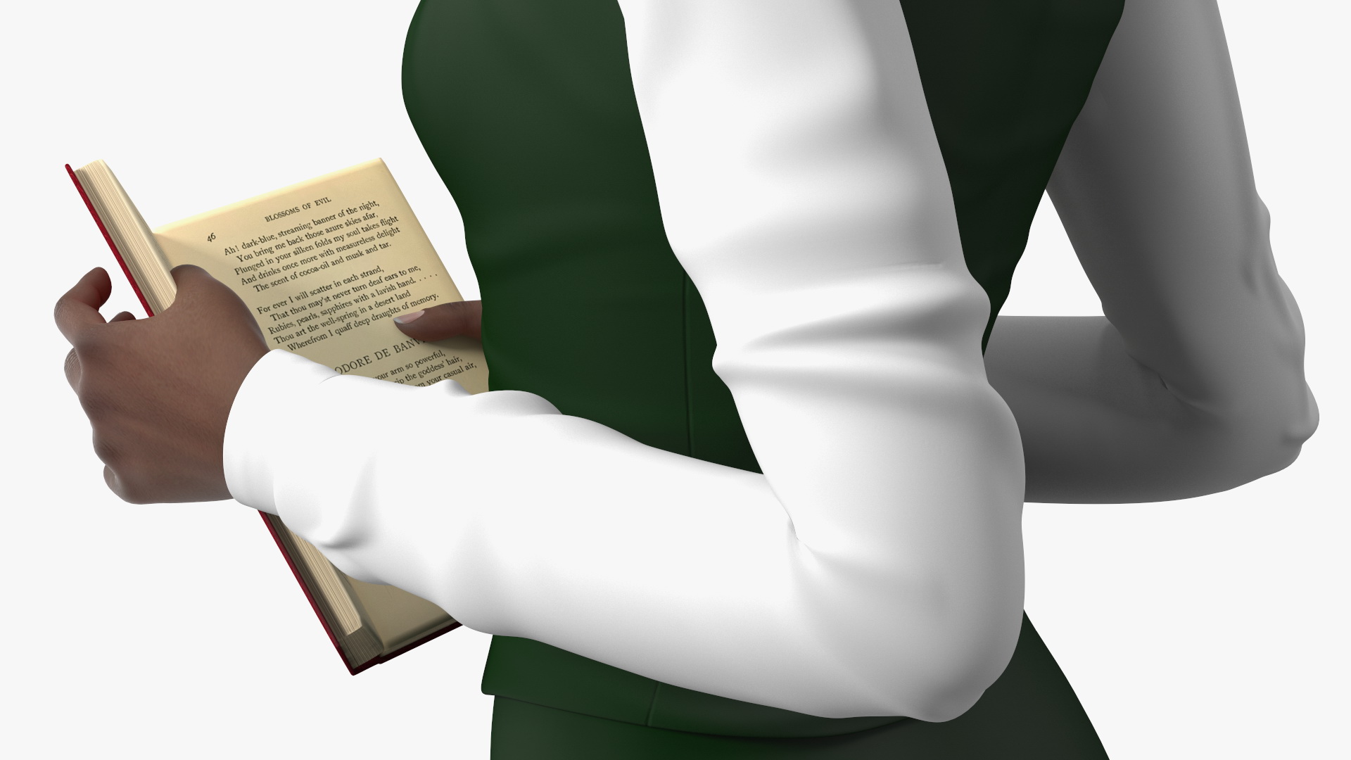 Black Young Woman Student Standing Pose 3D model