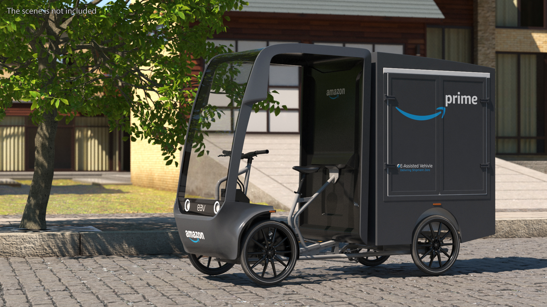 3D EAV Cargo Delivery Bike Amazon Rigged for Cinema 4D