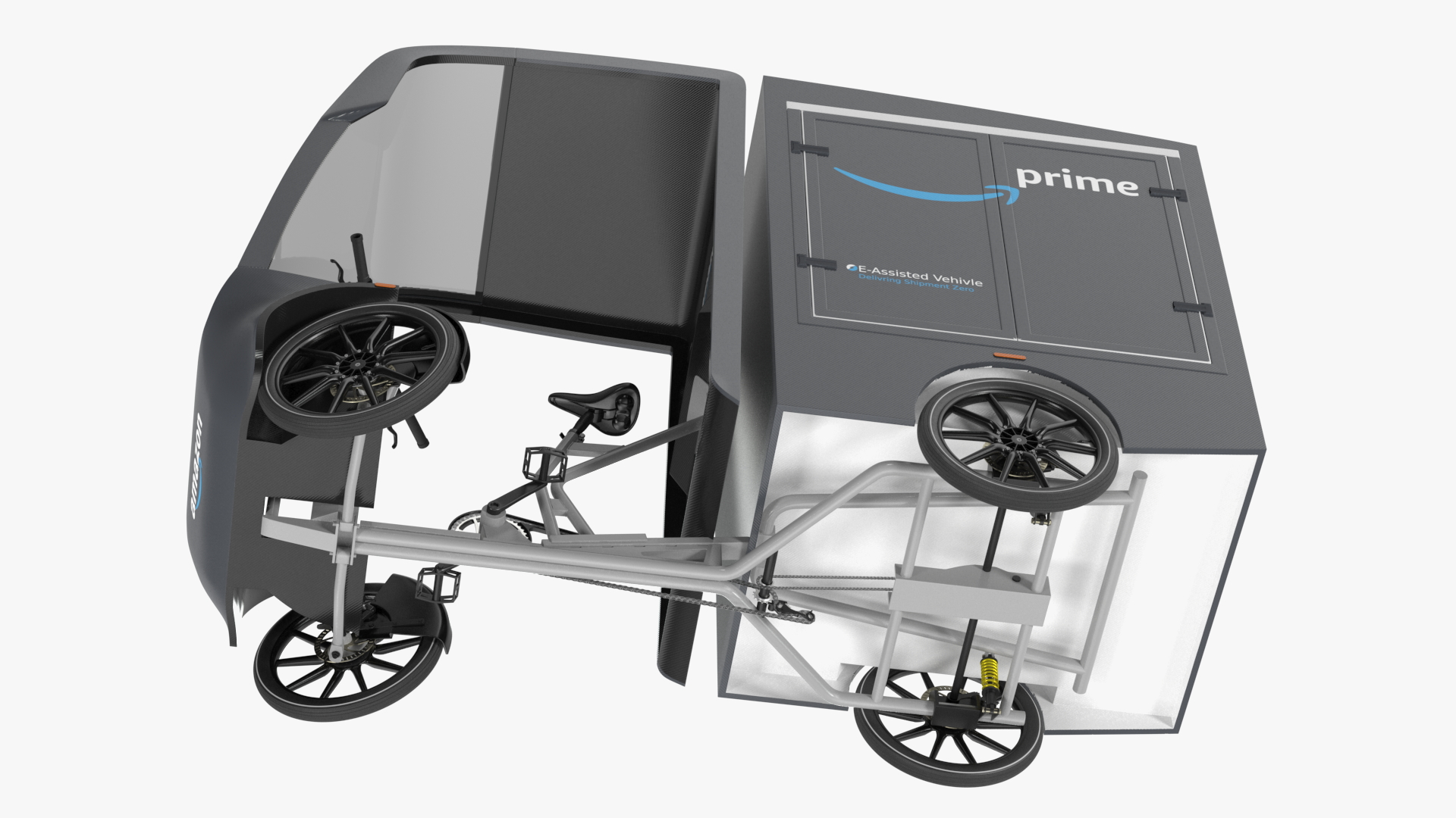 3D EAV Cargo Delivery Bike Amazon Rigged for Cinema 4D