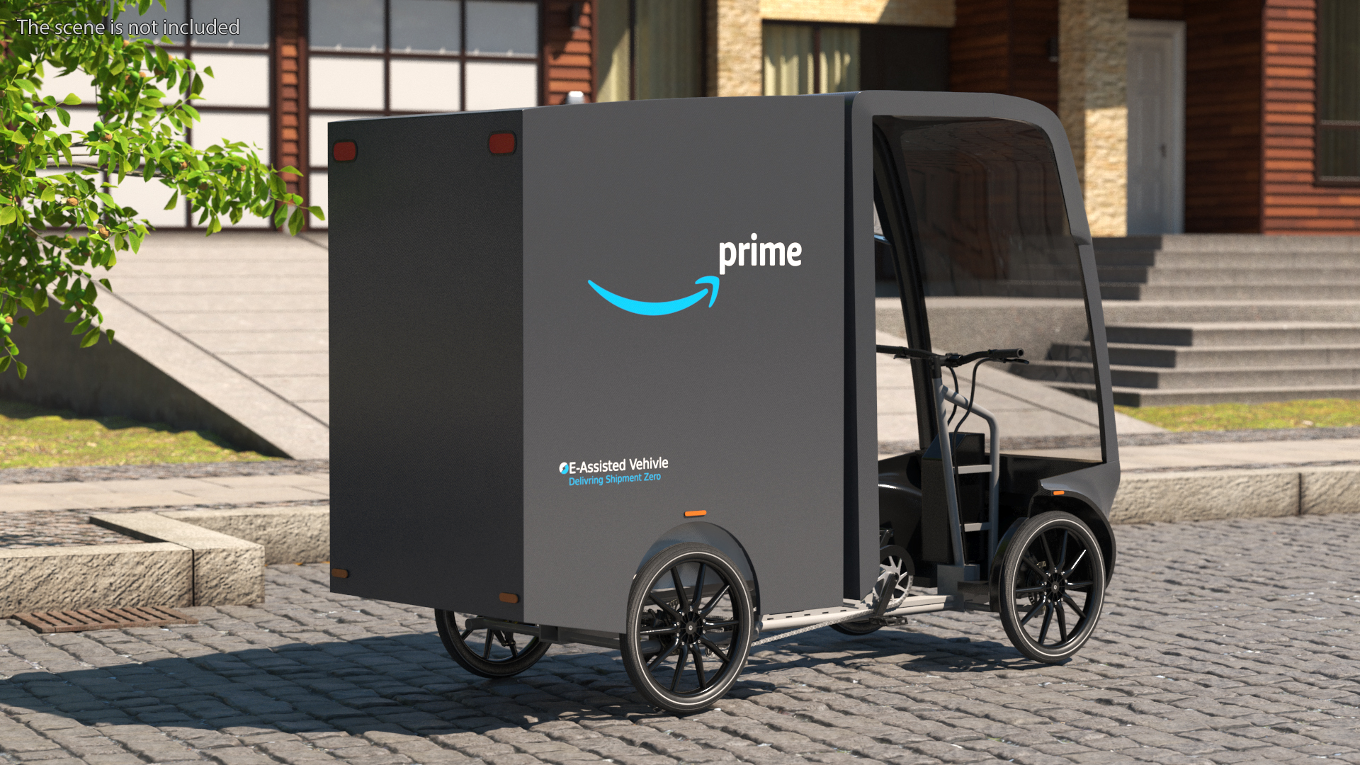 3D EAV Cargo Delivery Bike Amazon Rigged for Cinema 4D