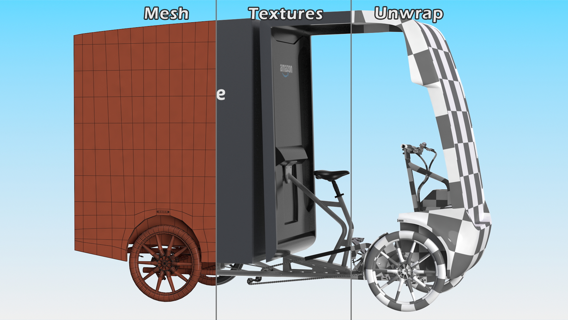 3D EAV Cargo Delivery Bike Amazon Rigged for Cinema 4D