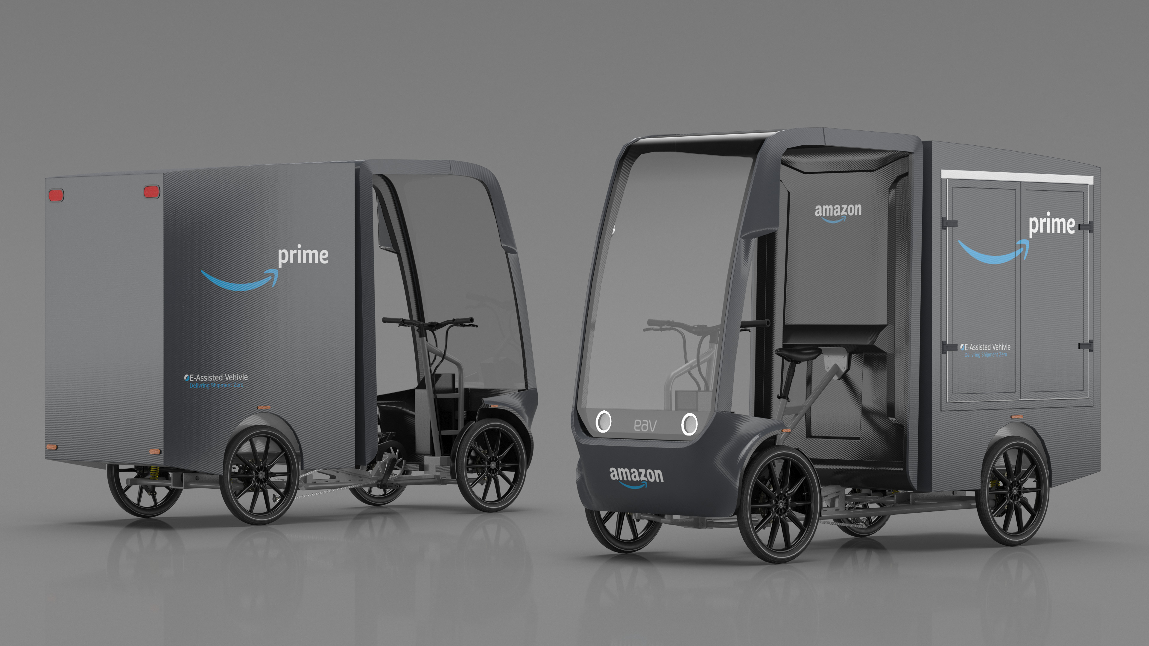 3D EAV Cargo Delivery Bike Amazon Rigged for Cinema 4D