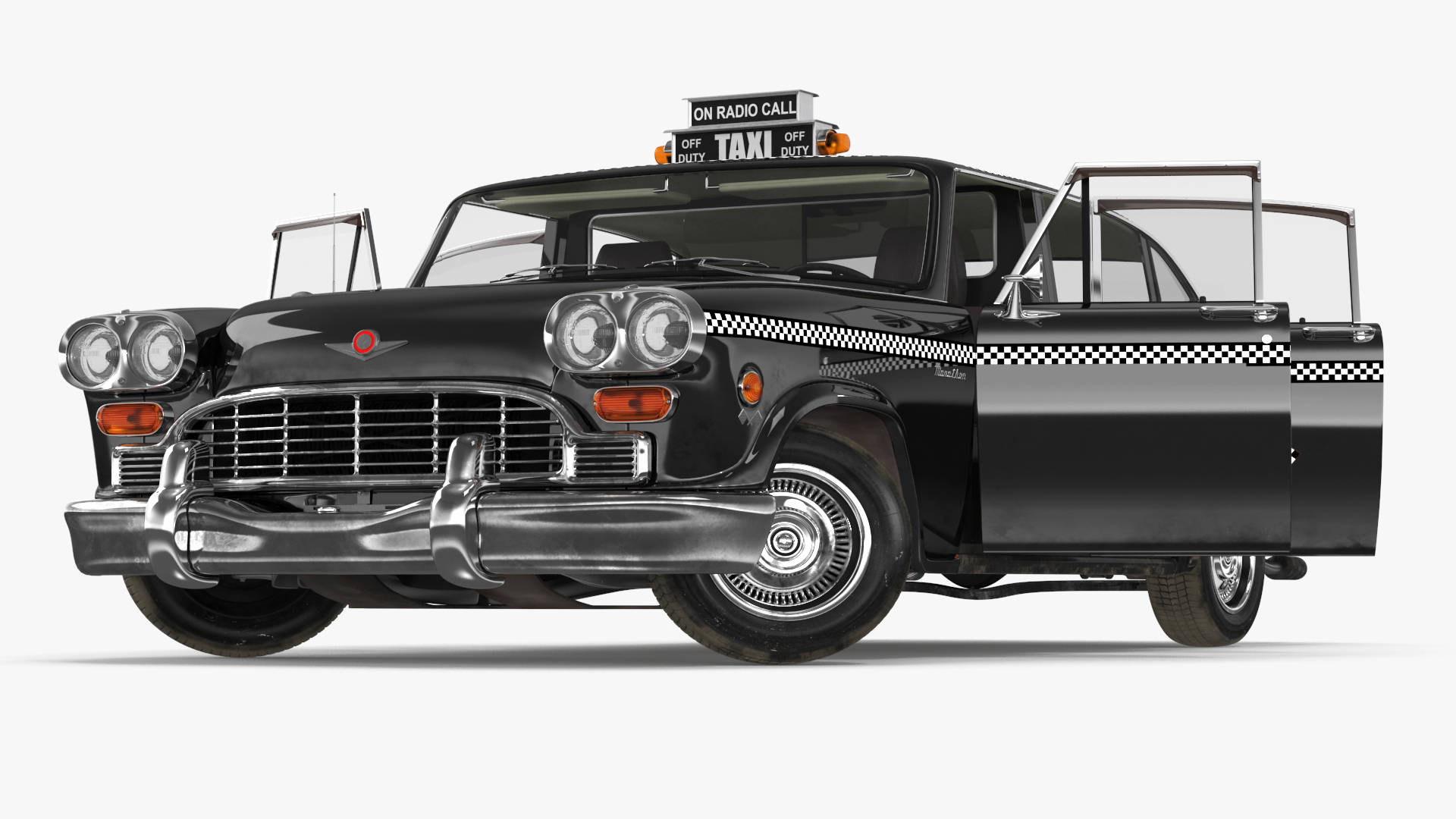3D model Checker Marathon Taxi Cab Vintage Rigged