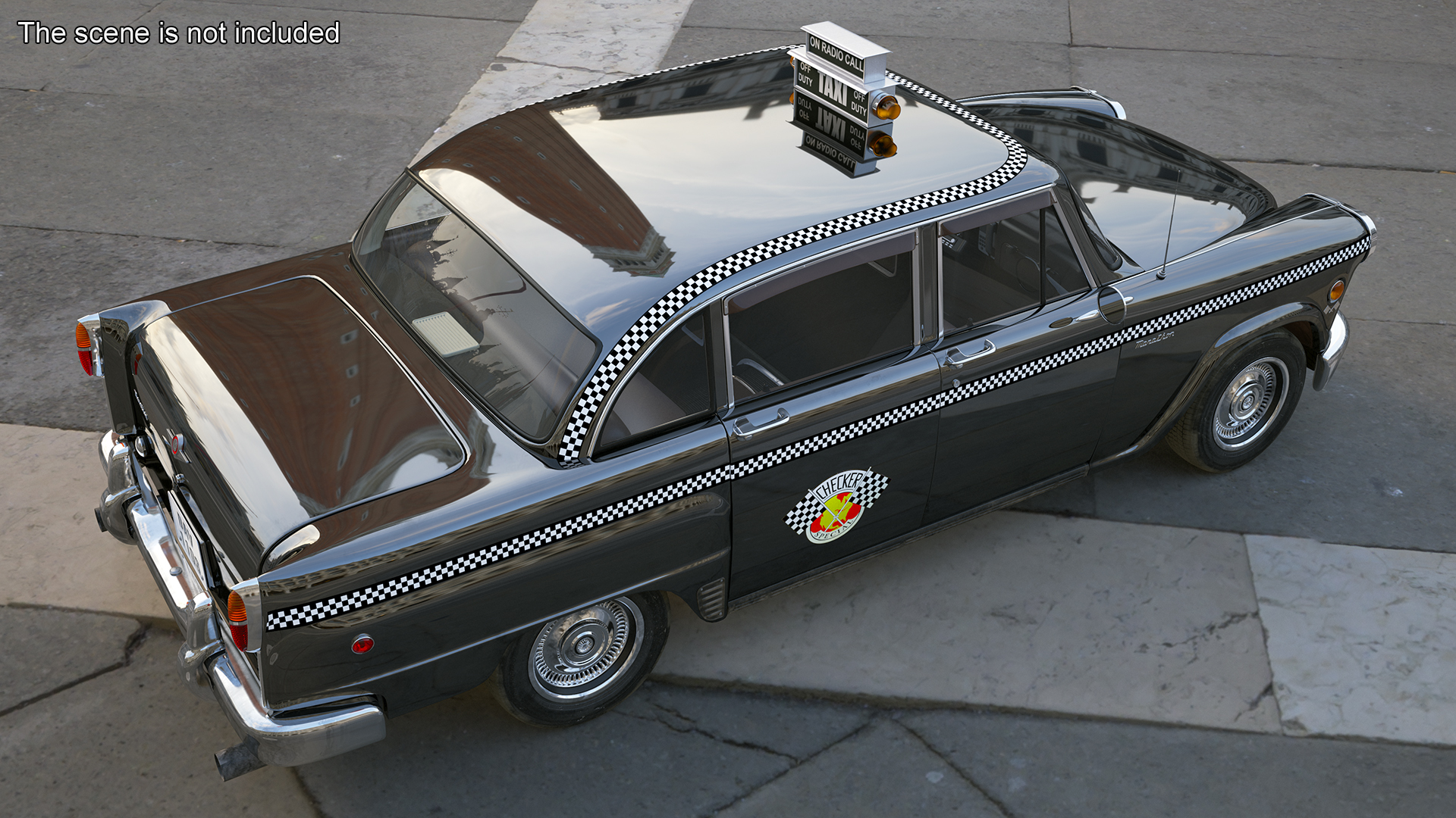 3D model Checker Marathon Taxi Cab Vintage Rigged