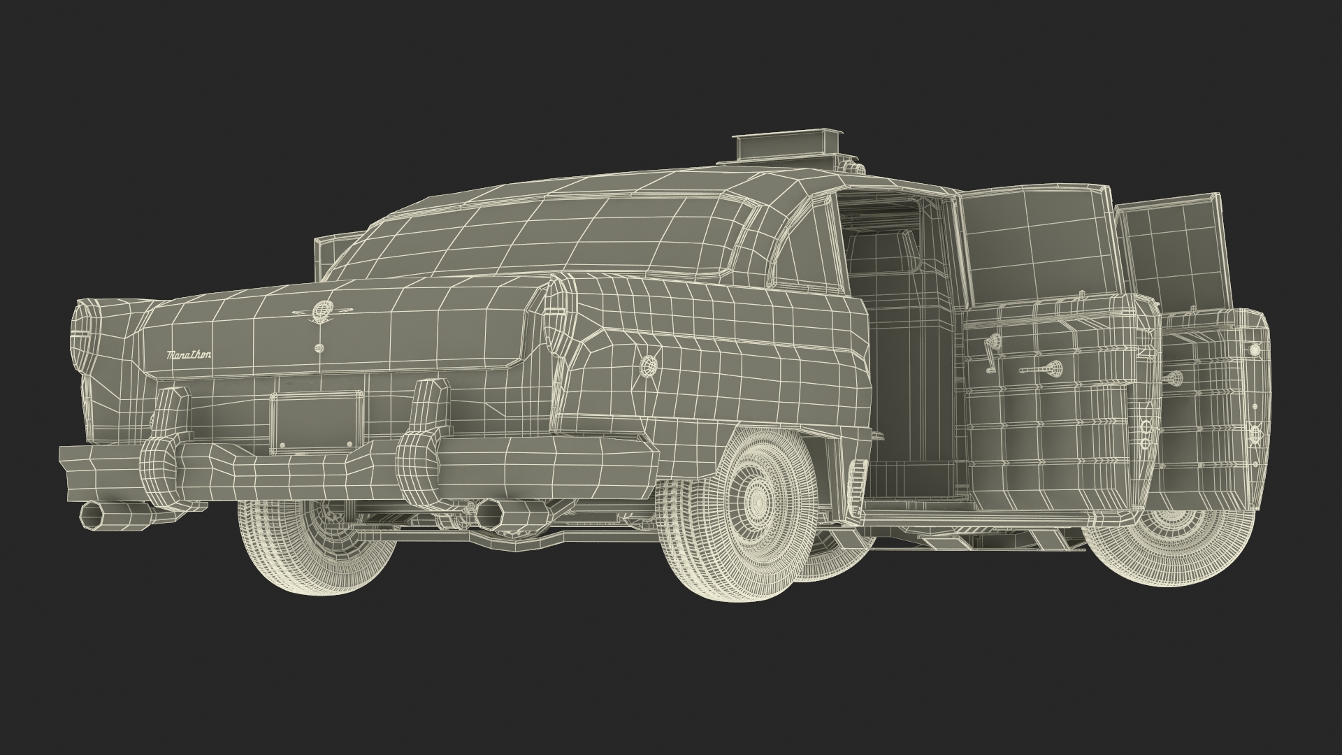 3D model Checker Marathon Taxi Cab Vintage Rigged