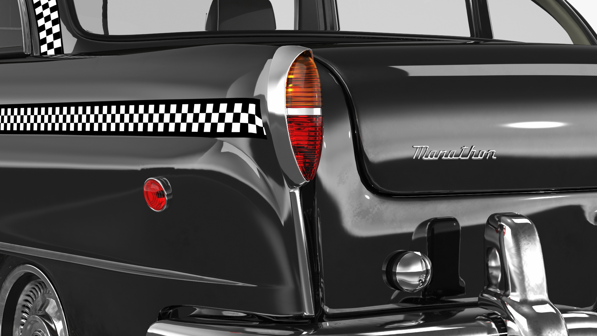 3D model Checker Marathon Taxi Cab Vintage Rigged