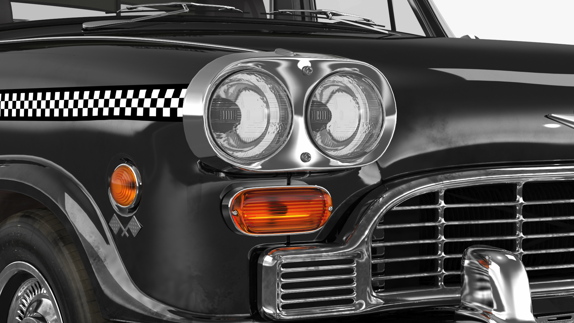 3D model Checker Marathon Taxi Cab Vintage Rigged