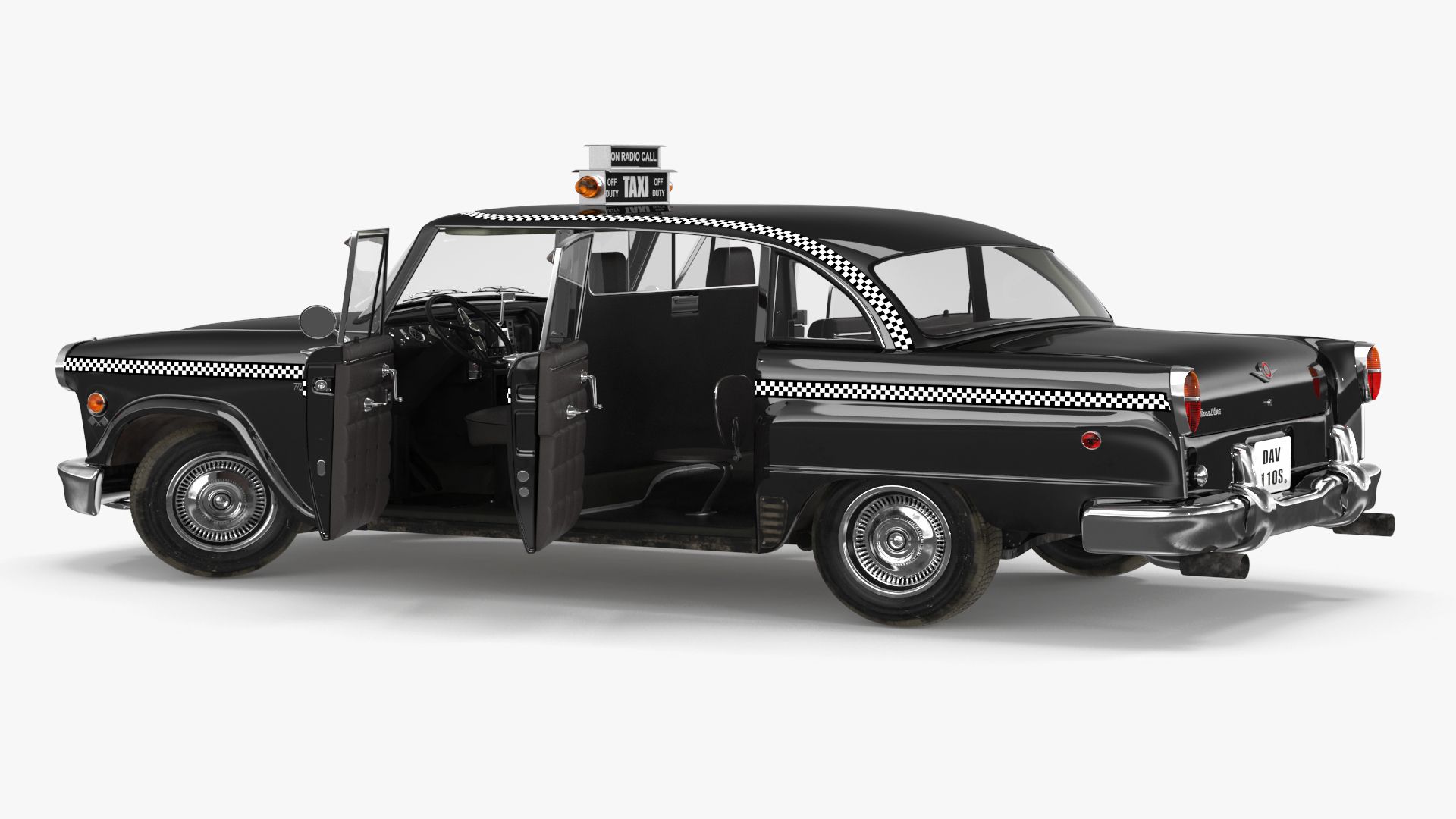 3D model Checker Marathon Taxi Cab Vintage Rigged