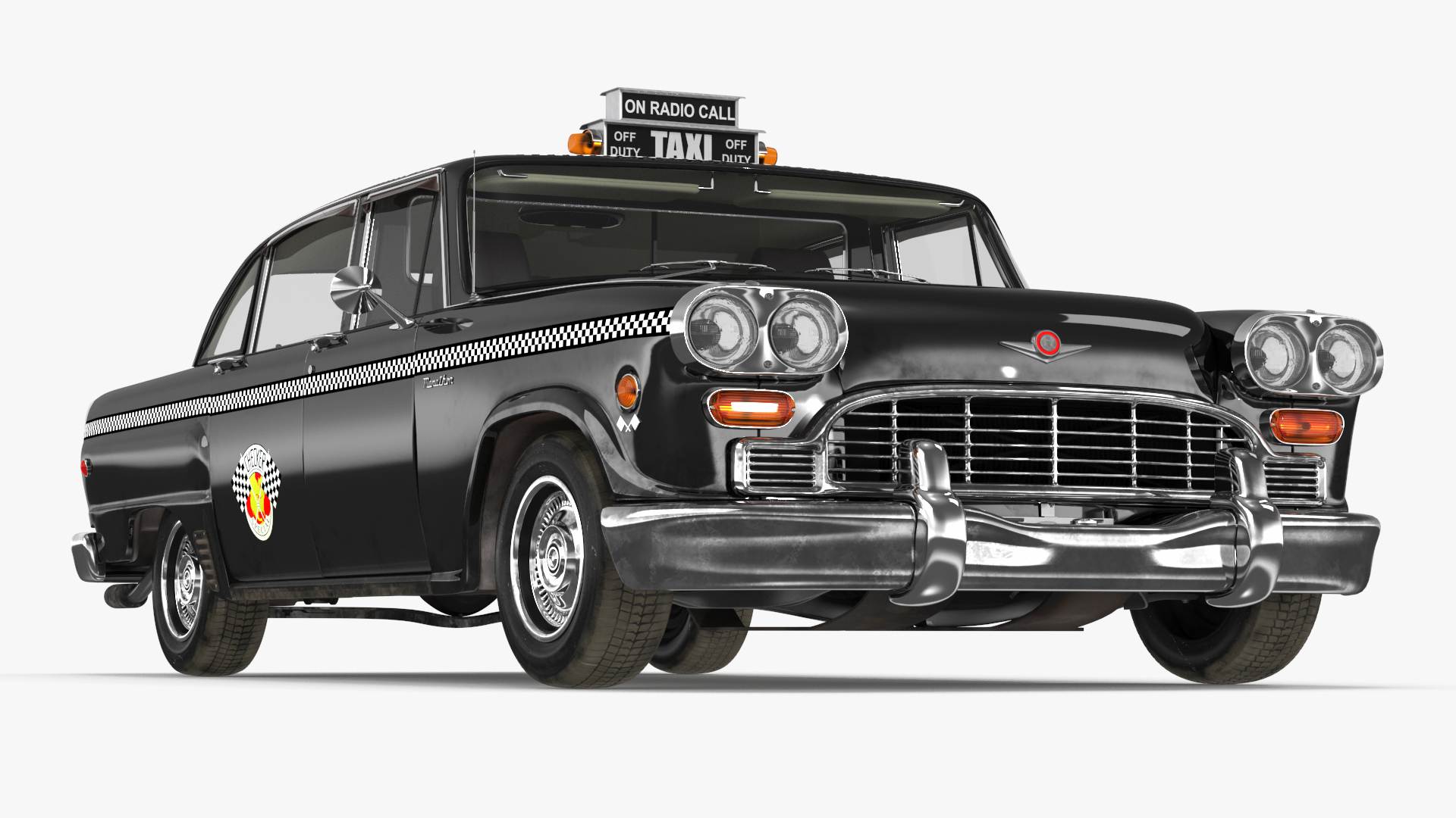 3D model Checker Marathon Taxi Cab Vintage Rigged