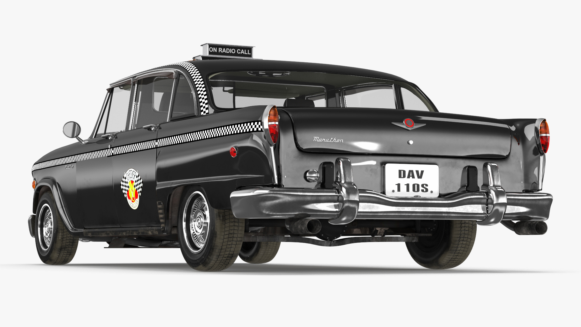 3D model Checker Marathon Taxi Cab Vintage Rigged