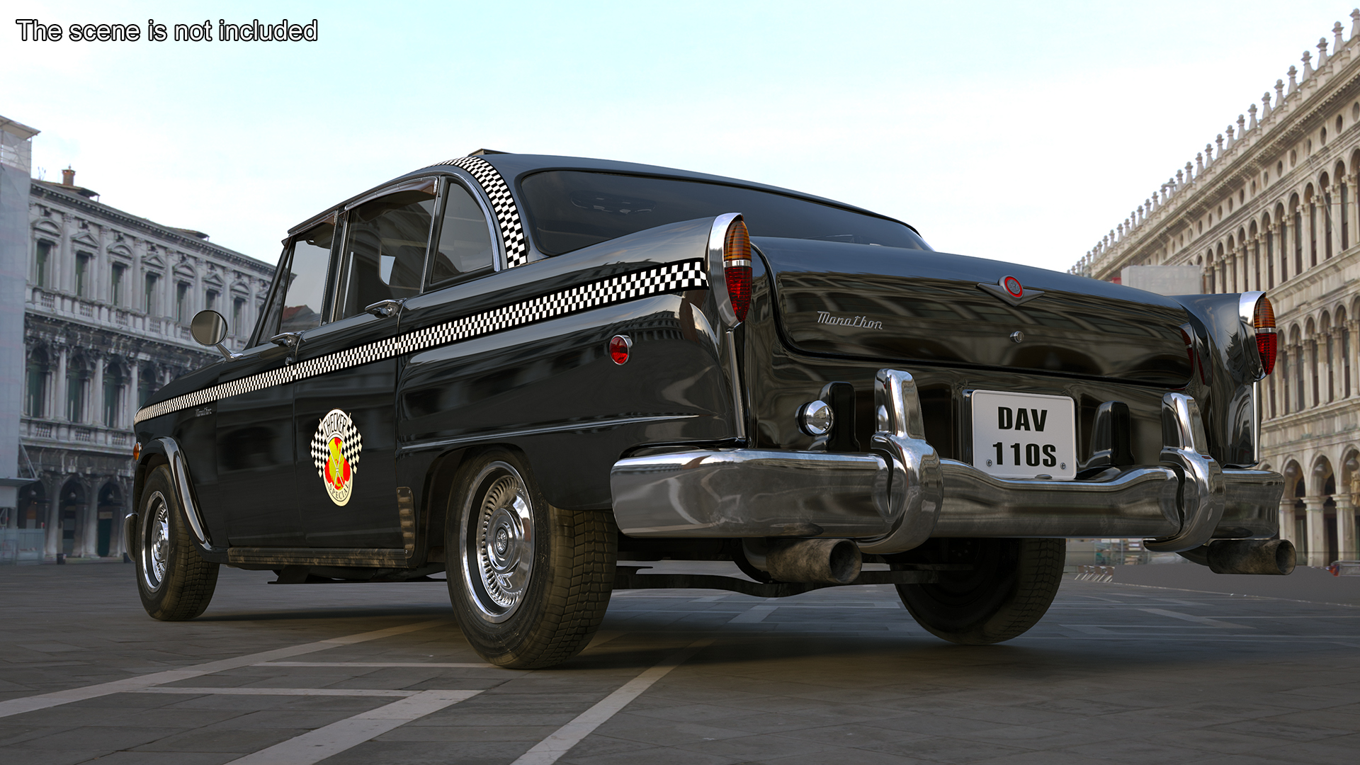 3D model Checker Marathon Taxi Cab Vintage Rigged