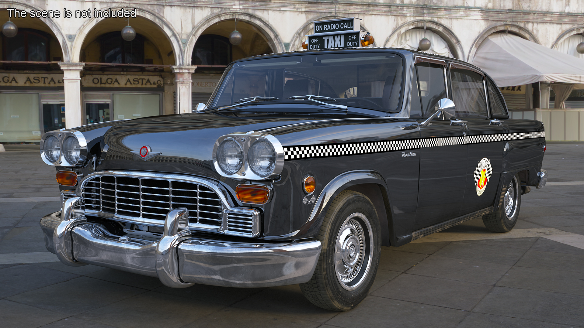 3D model Checker Marathon Taxi Cab Vintage Rigged