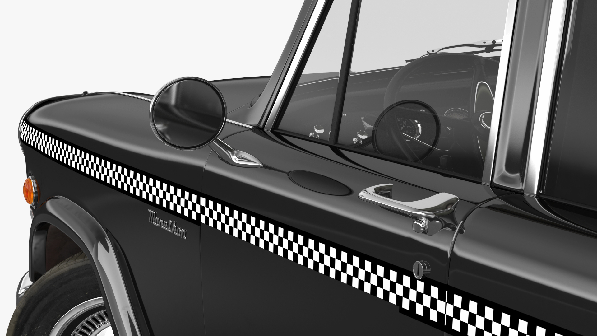 3D model Checker Marathon Taxi Cab Vintage Rigged