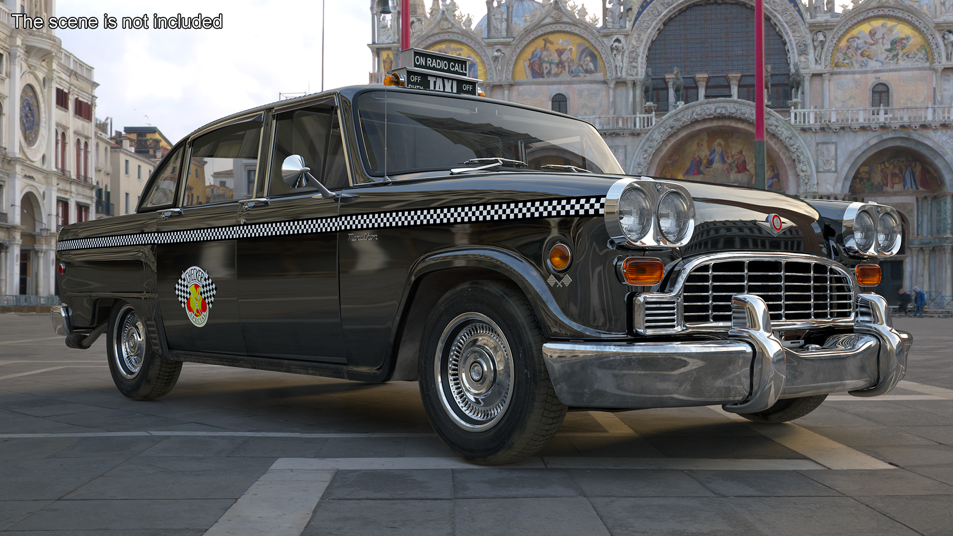 3D model Checker Marathon Taxi Cab Vintage Rigged