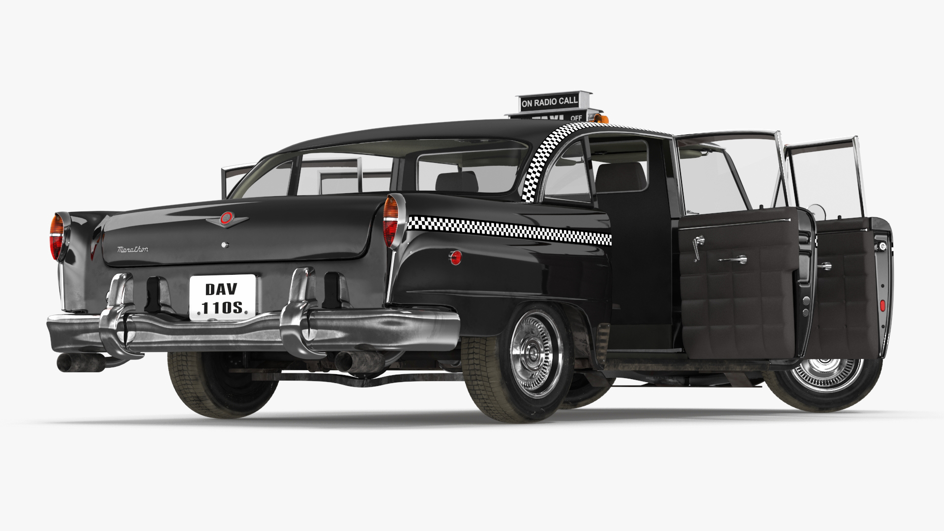 3D model Checker Marathon Taxi Cab Vintage Rigged