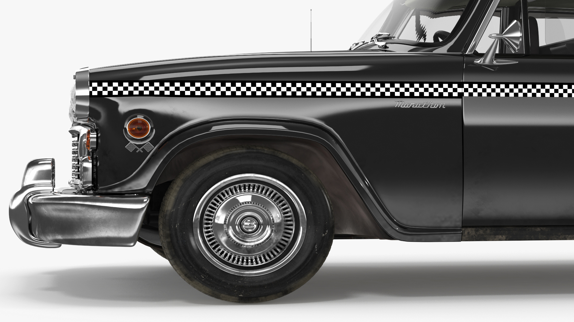 3D model Checker Marathon Taxi Cab Vintage Rigged