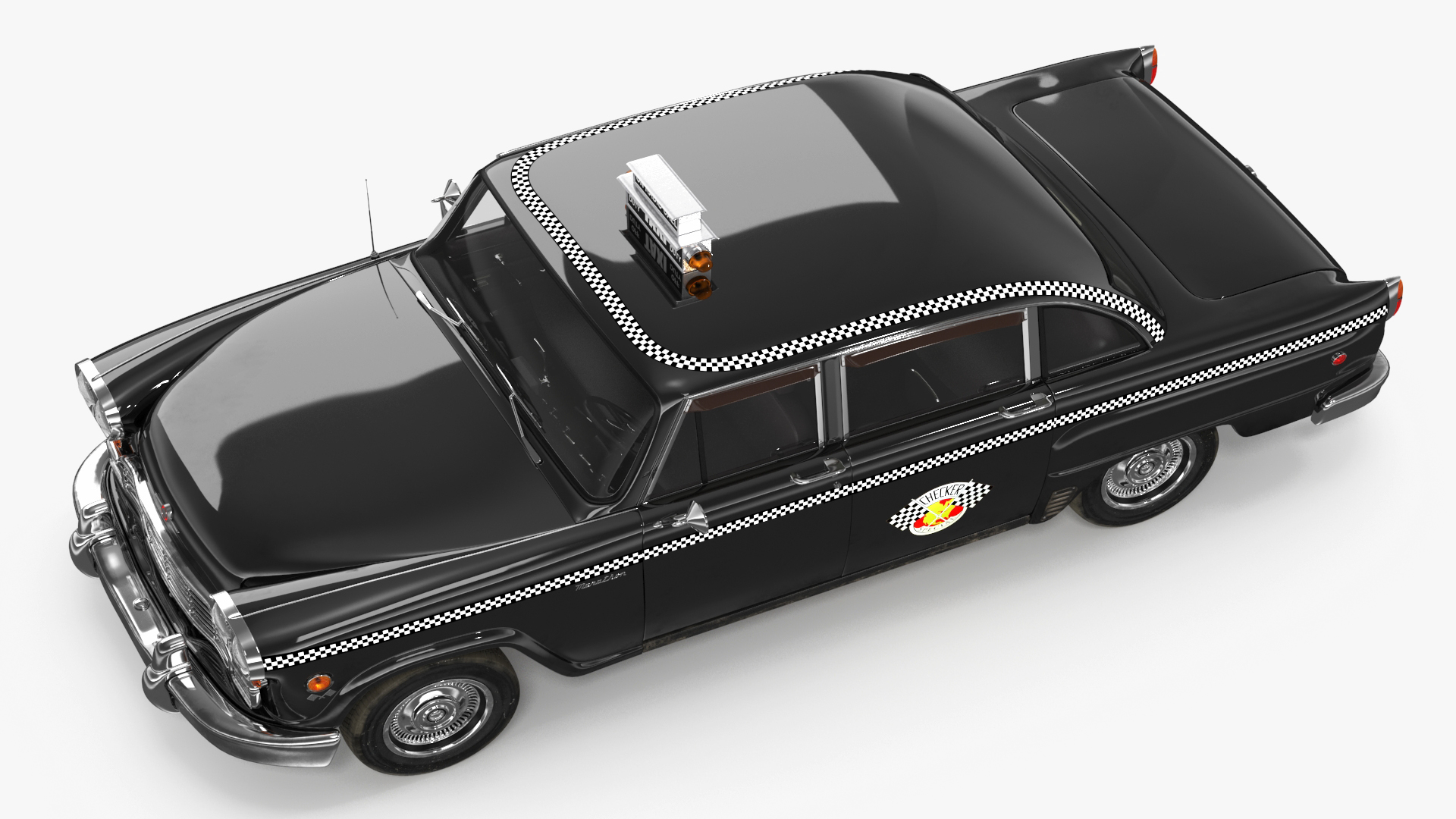 3D model Checker Marathon Taxi Cab Vintage Rigged