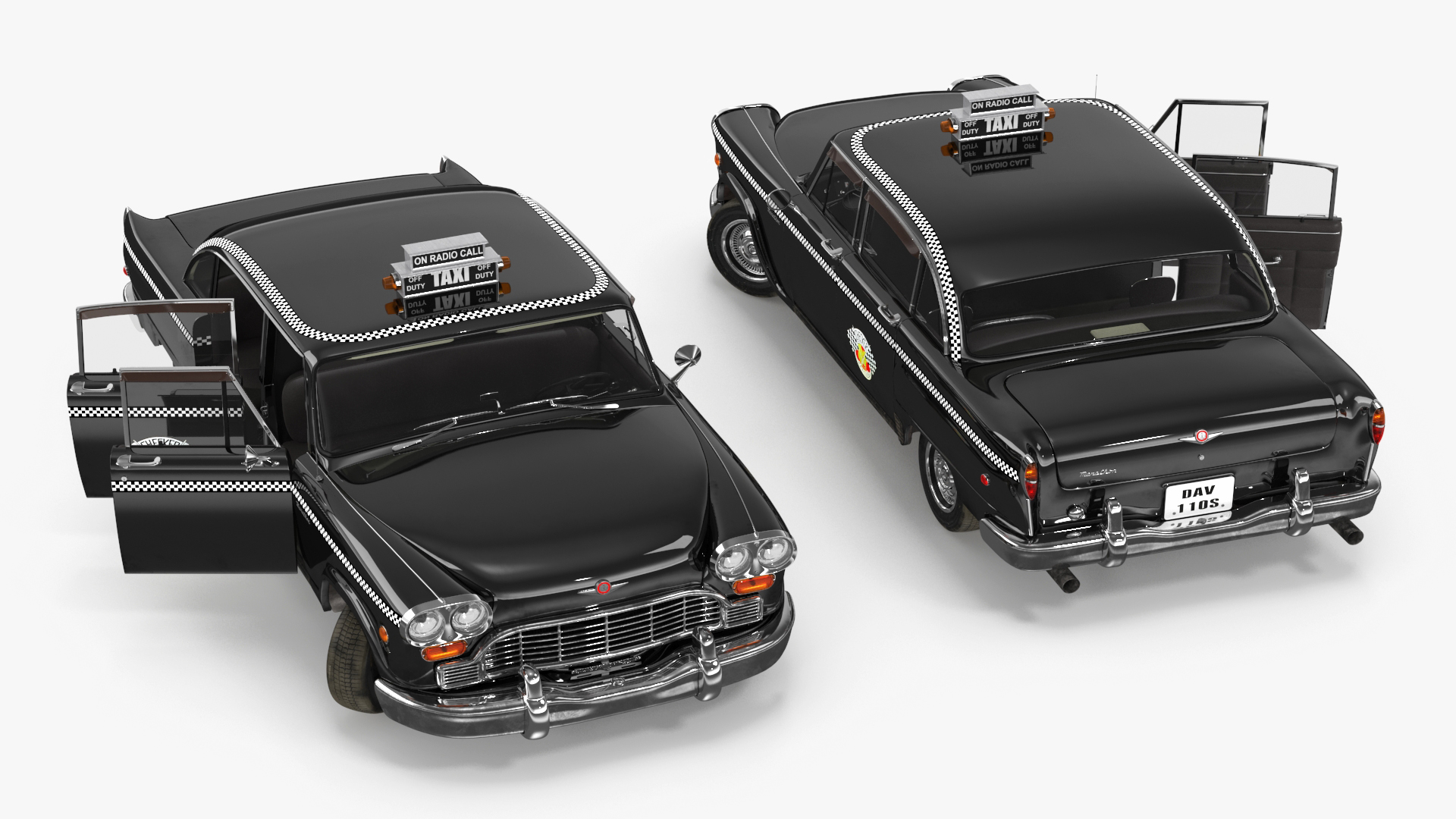 3D model Checker Marathon Taxi Cab Vintage Rigged