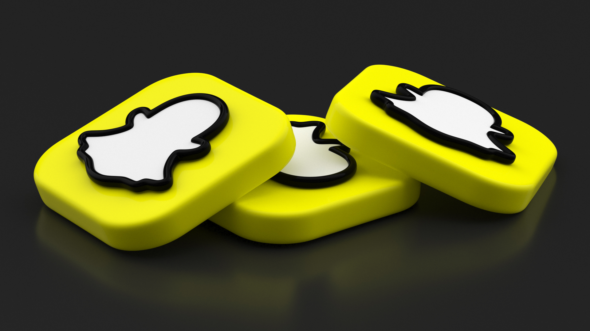 3D Snapchat Social Media Icon