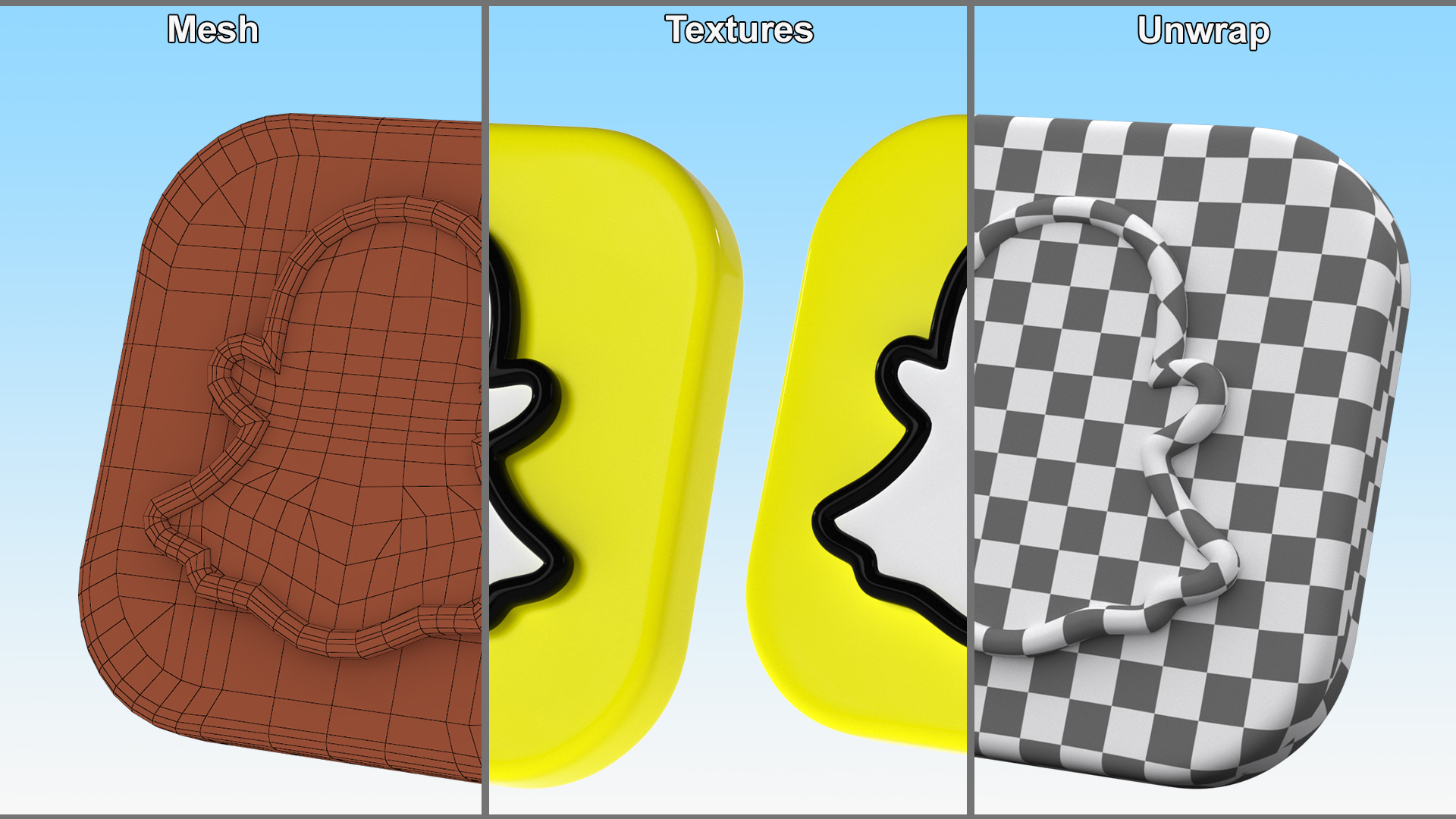 3D Snapchat Social Media Icon