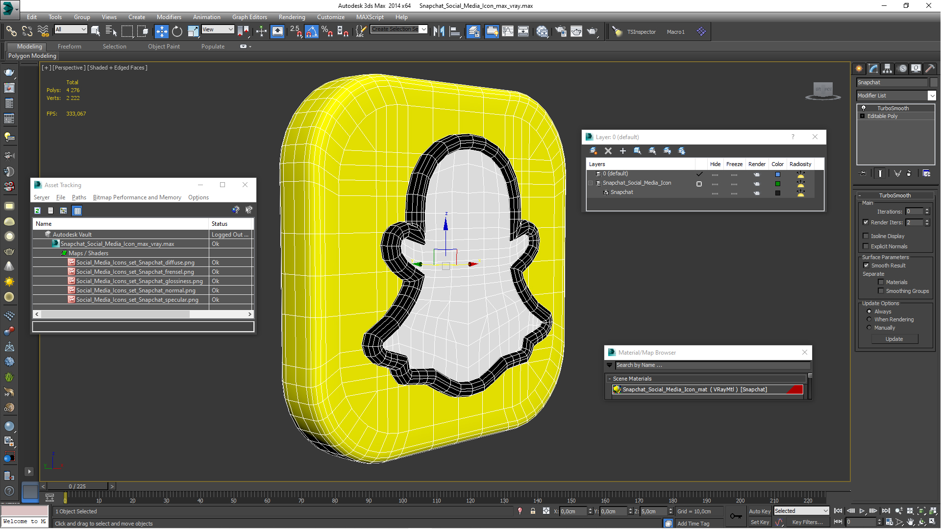 3D Snapchat Social Media Icon